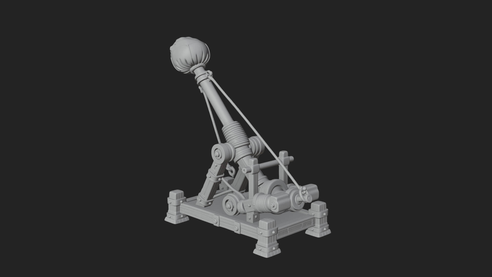 Sling Pouch Trebuchet Model Design 3 3D Print Model 3D Model