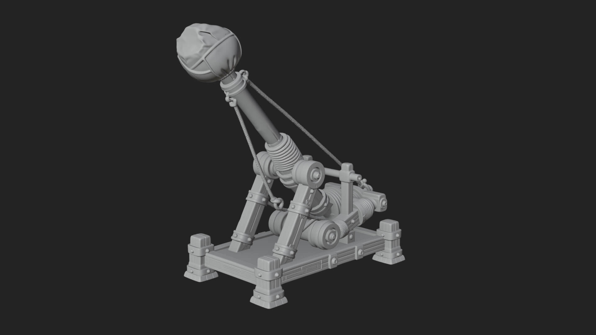 Sling Pouch Trebuchet Model Design 3 3D Print Model 3D Model