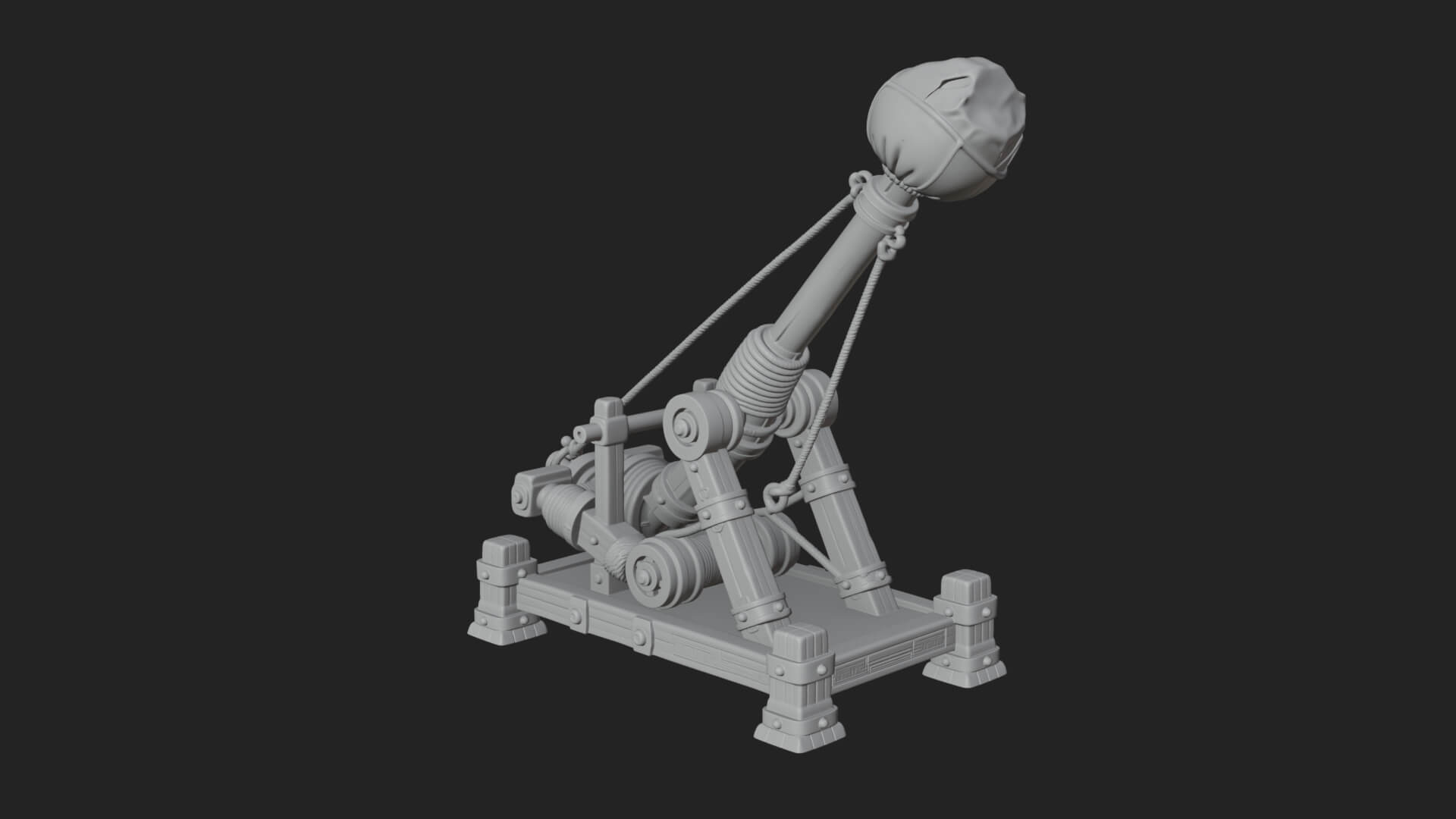 Sling Pouch Trebuchet Model Design 3 3D Print Model 3D Model