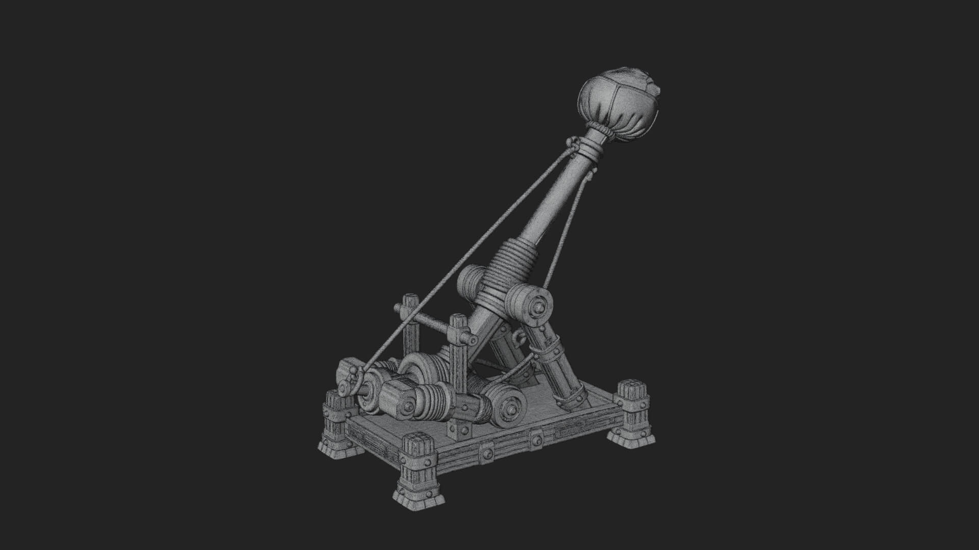 Sling Pouch Trebuchet Model Design 3 3D Print Model 3D Model