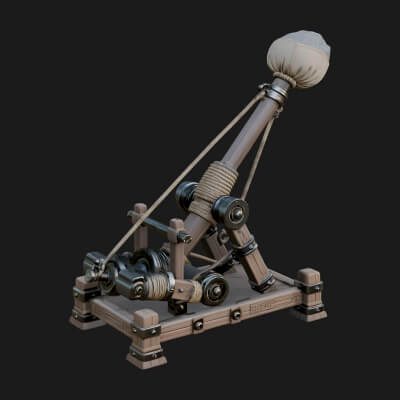 Sling Pouch Trebuchet Model Design 3 3D Print Model