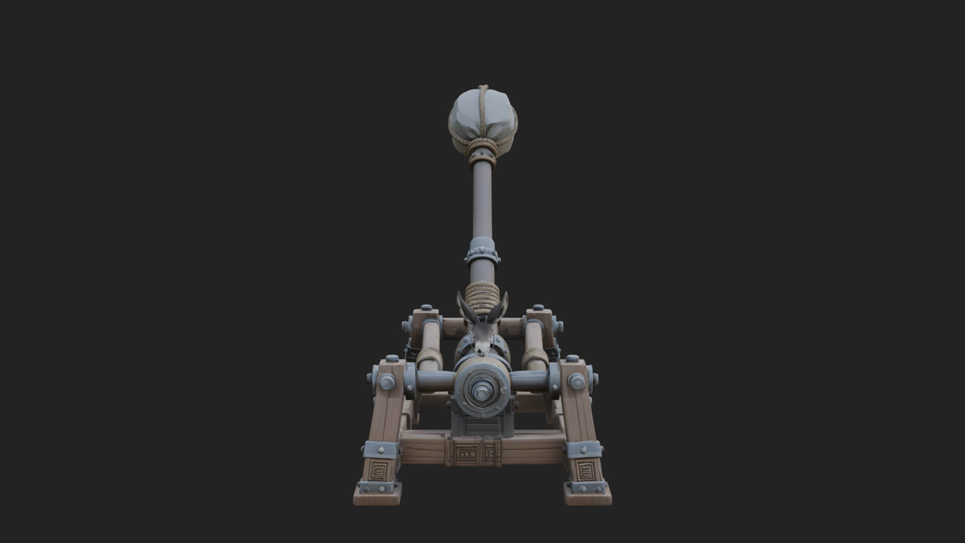 Sling Pouch Trebuchet Model Design 4 3D Print Model 3D Model