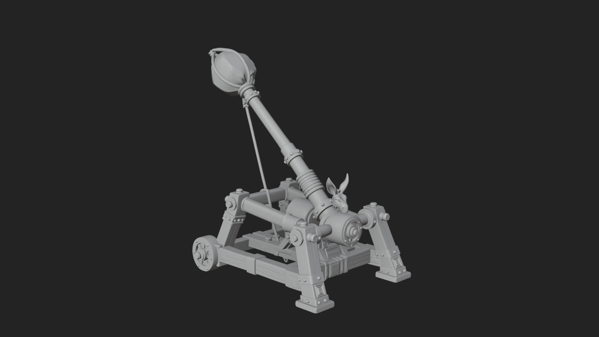 Sling Pouch Trebuchet Model Design 4 3D Print Model 3D Model