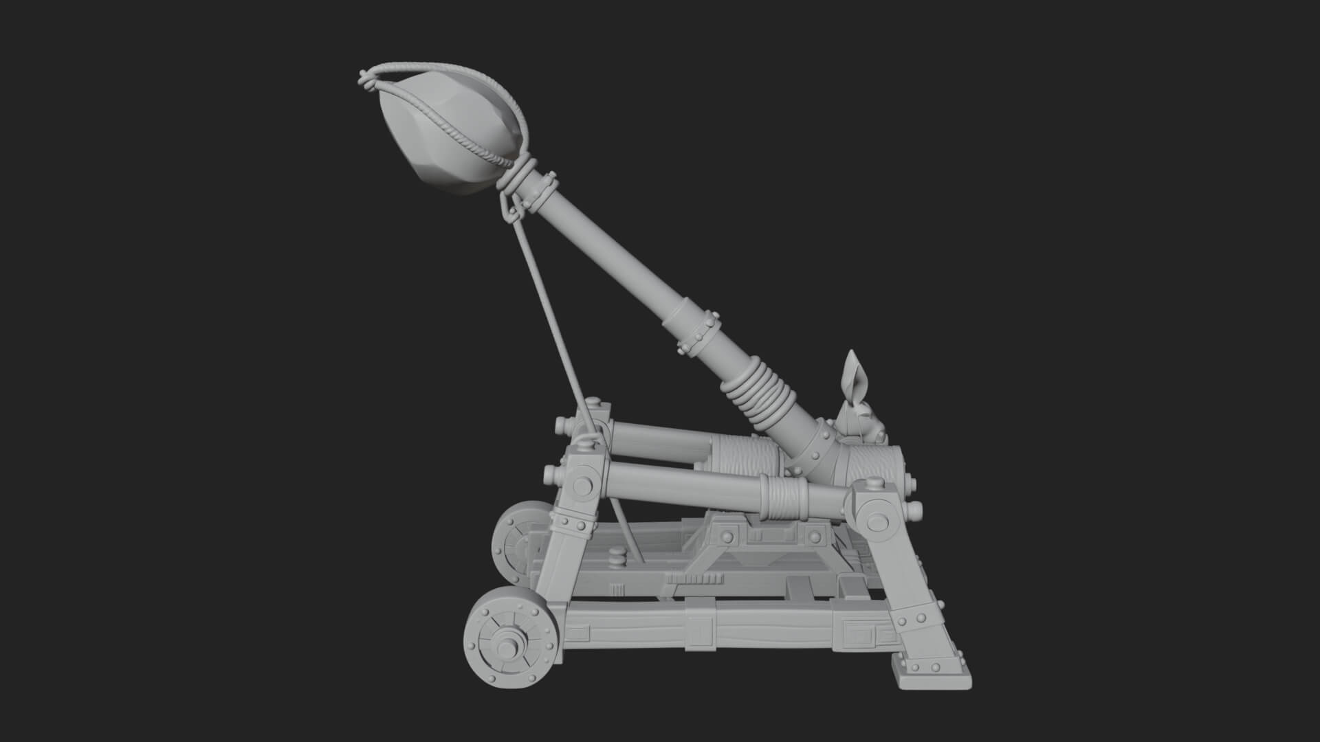Sling Pouch Trebuchet Model Design 4 3D Print Model 3D Model