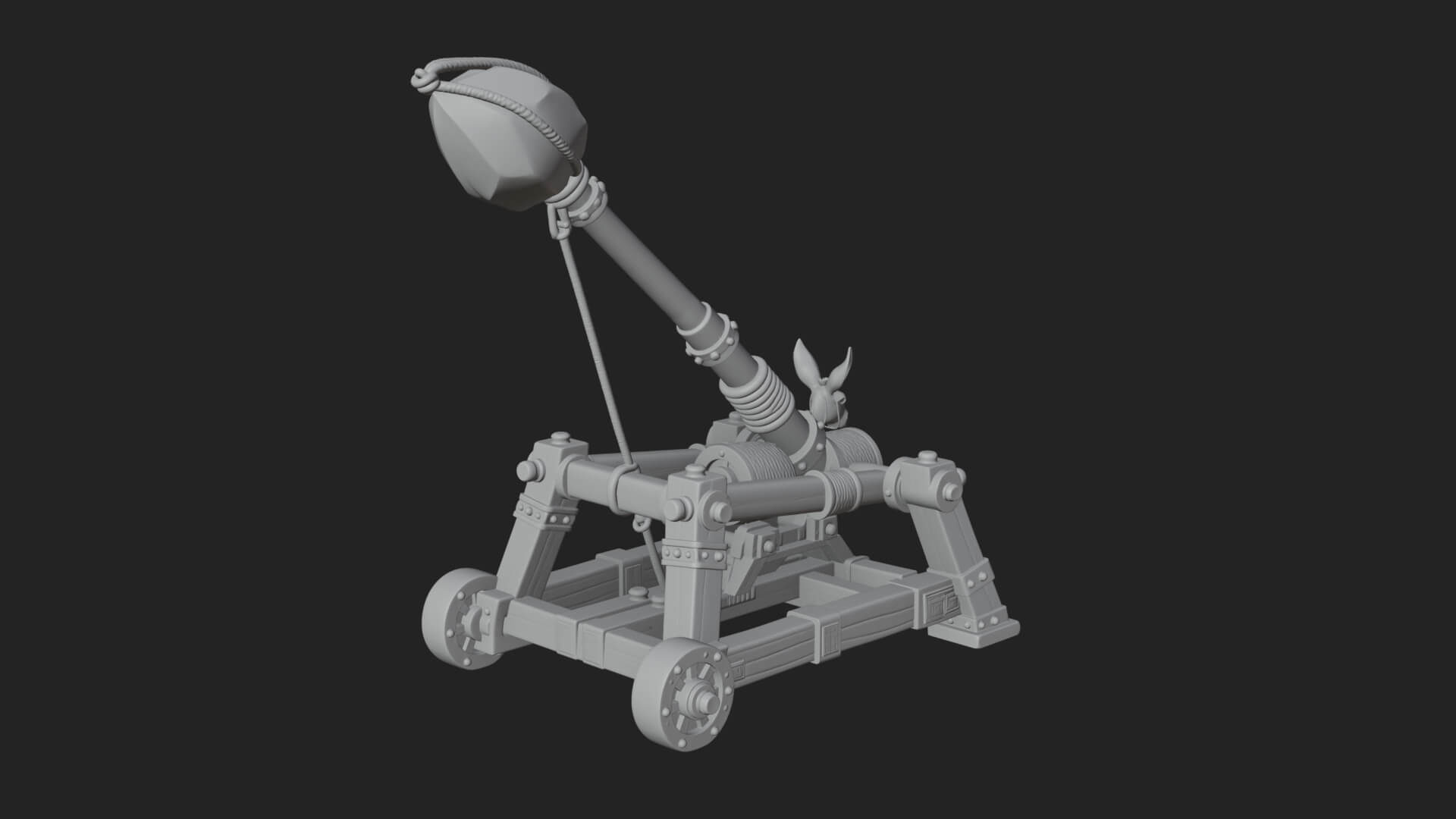 Sling Pouch Trebuchet Model Design 4 3D Print Model 3D Model