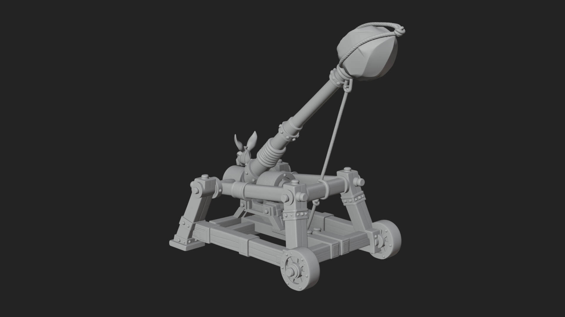 Sling Pouch Trebuchet Model Design 4 3D Print Model 3D Model