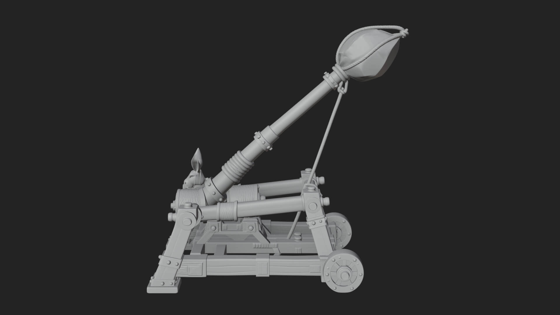 Sling Pouch Trebuchet Model Design 4 3D Print Model 3D Model
