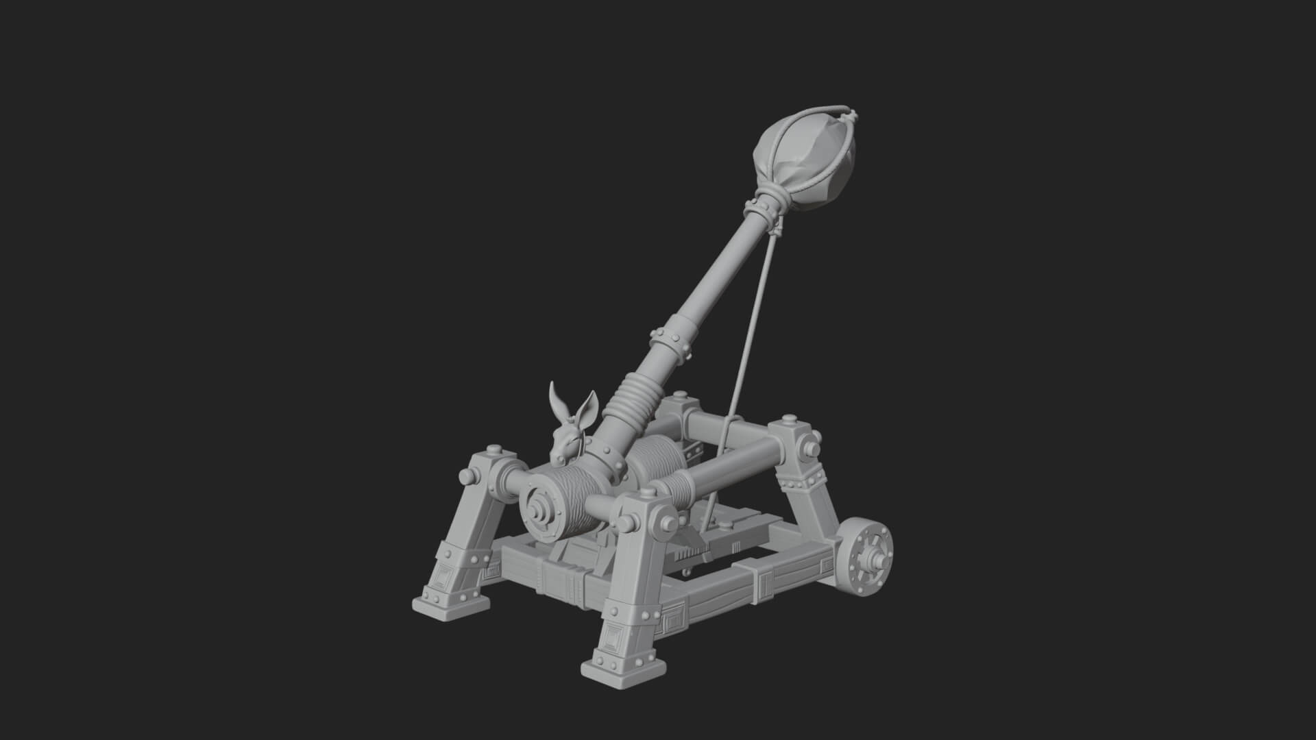 Sling Pouch Trebuchet Model Design 4 3D Print Model 3D Model