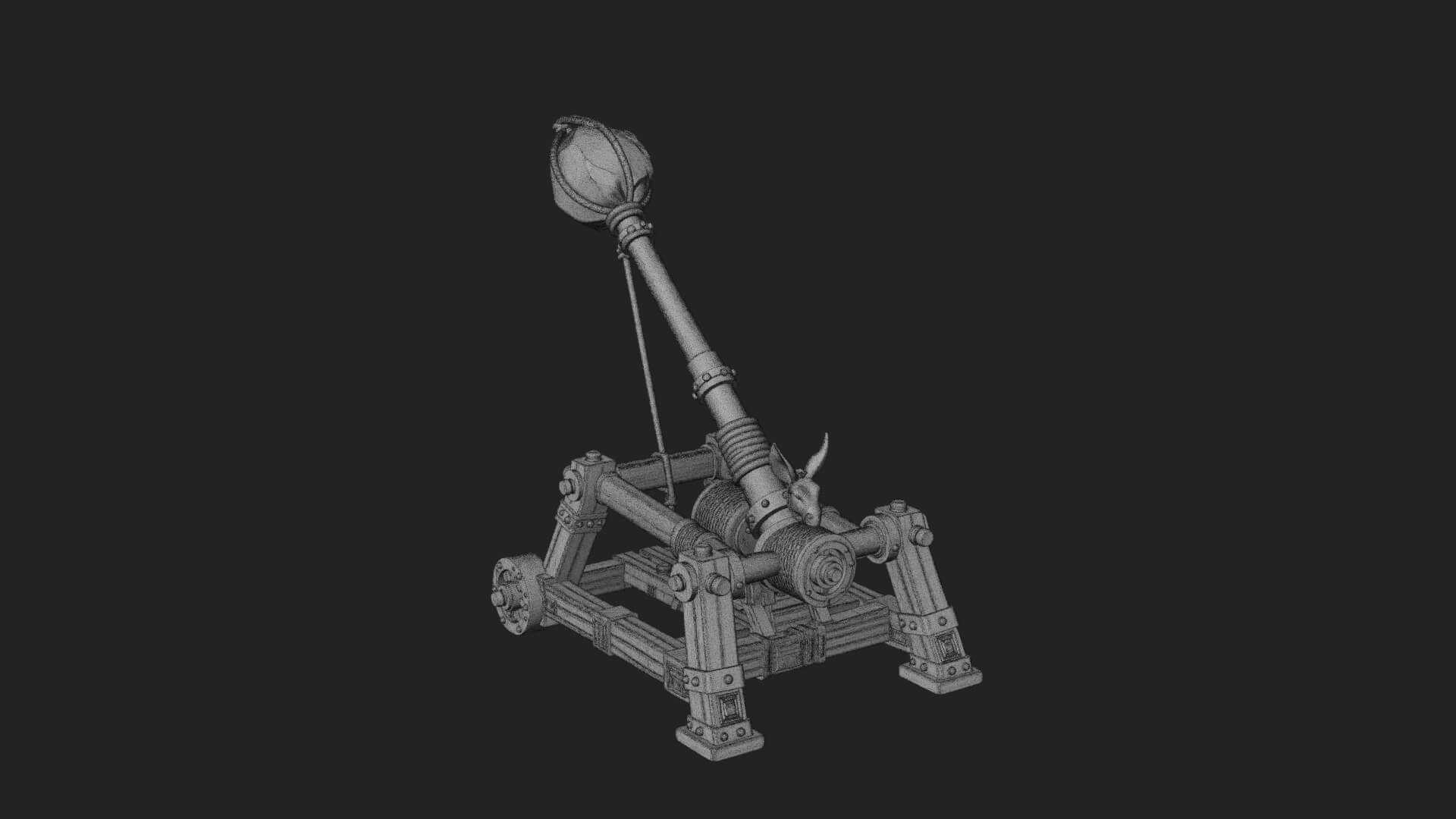 Sling Pouch Trebuchet Model Design 4 3D Print Model 3D Model