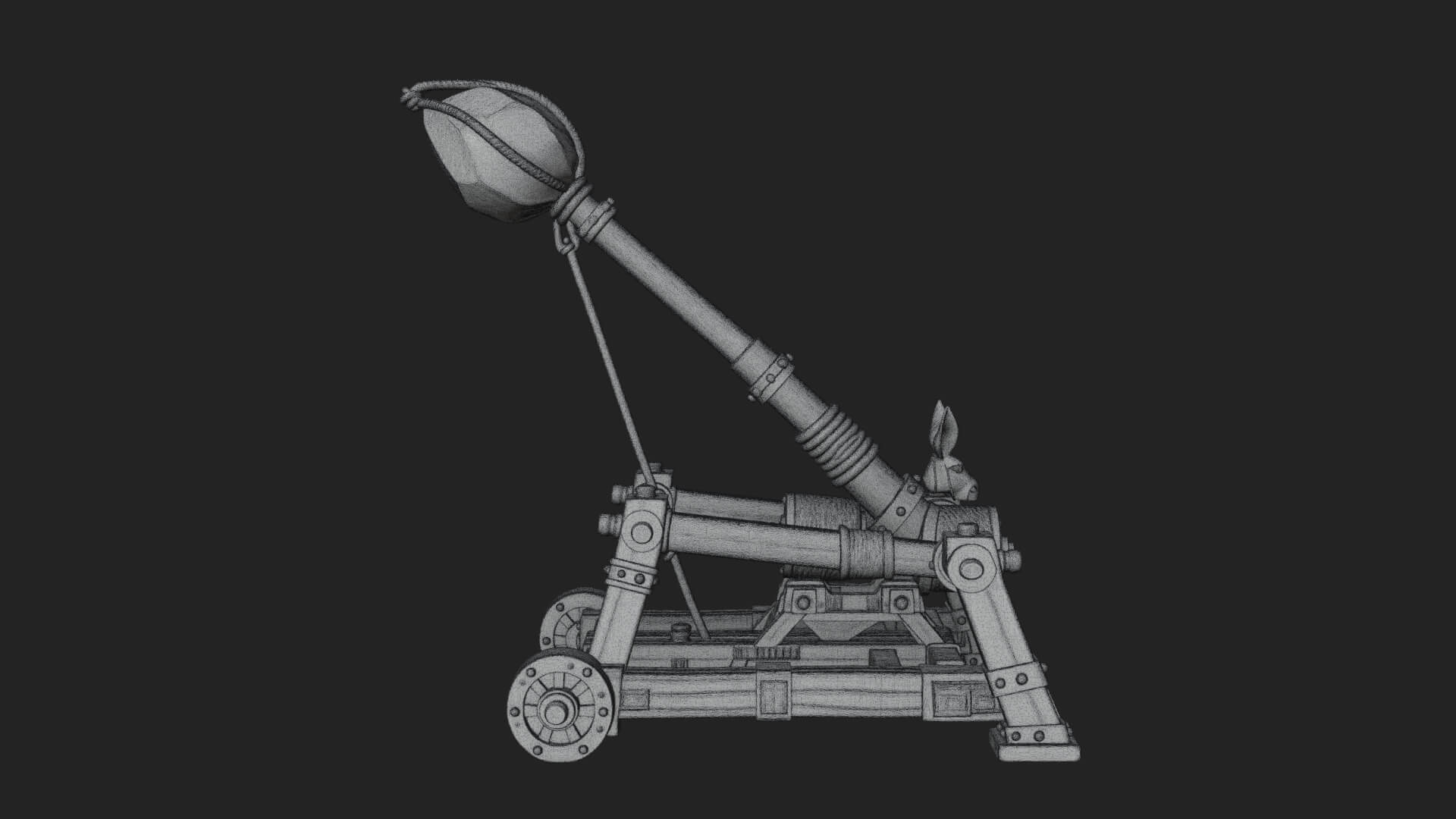 Sling Pouch Trebuchet Model Design 4 3D Print Model 3D Model