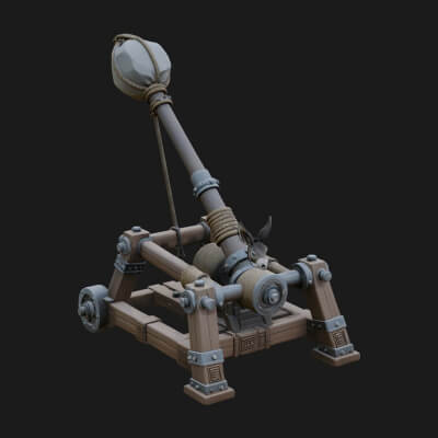 Sling Pouch Trebuchet Model Design 4 3D Print Model