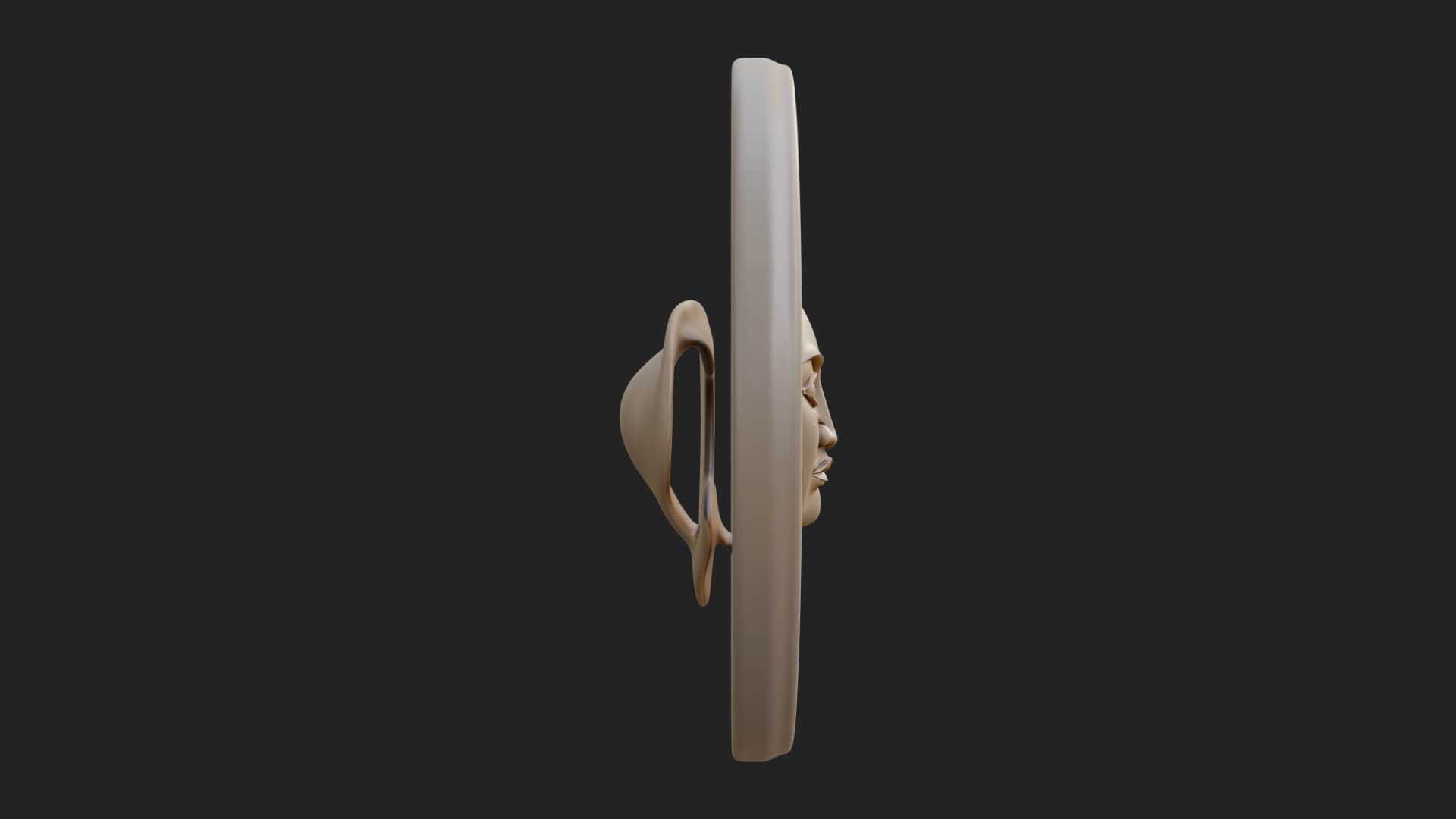 Smiling Sun Face Disc Plaque Design 12 3D Print Model 3D Model