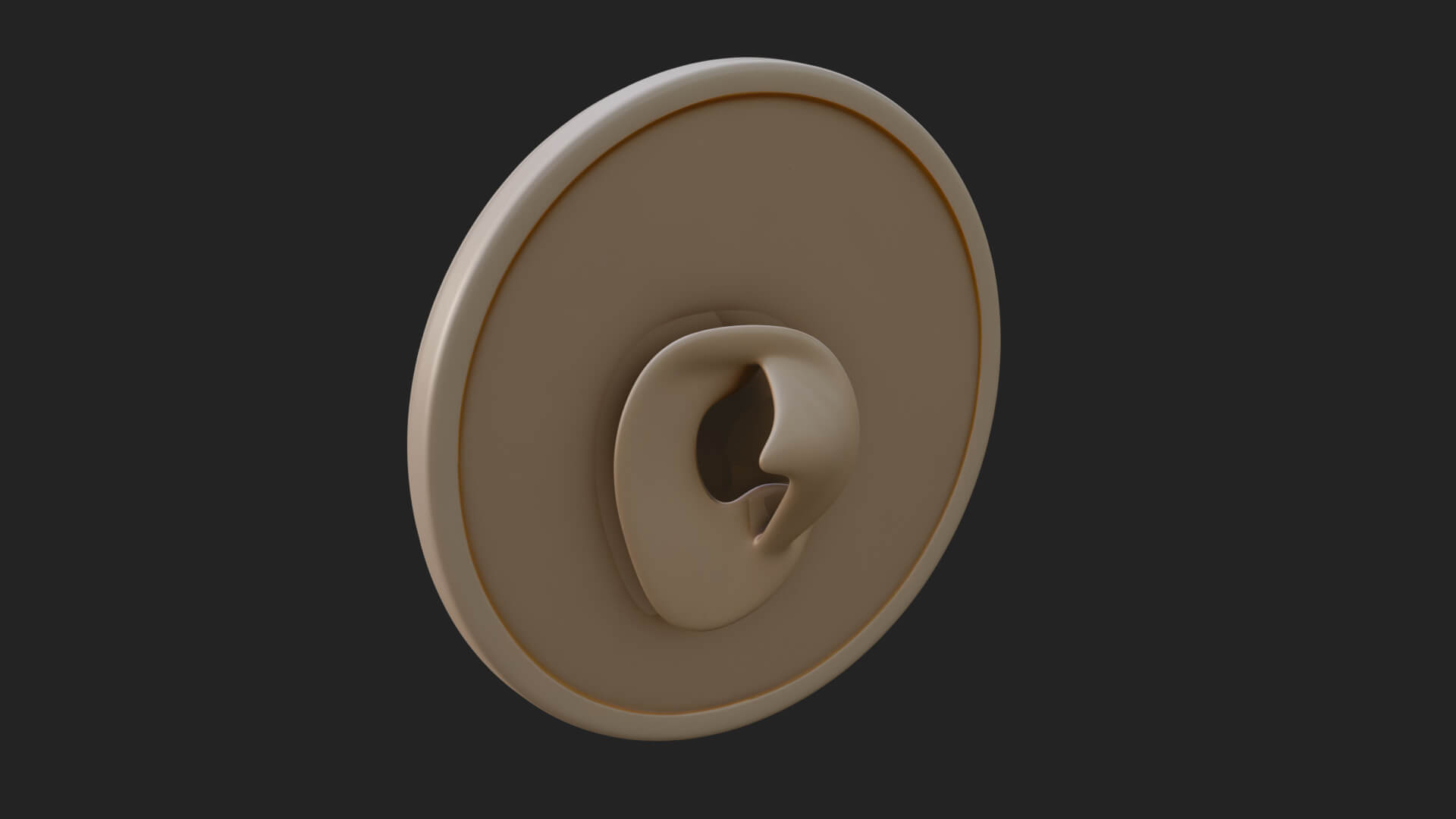 Smiling Sun Face Disc Plaque Design 12 3D Print Model 3D Model