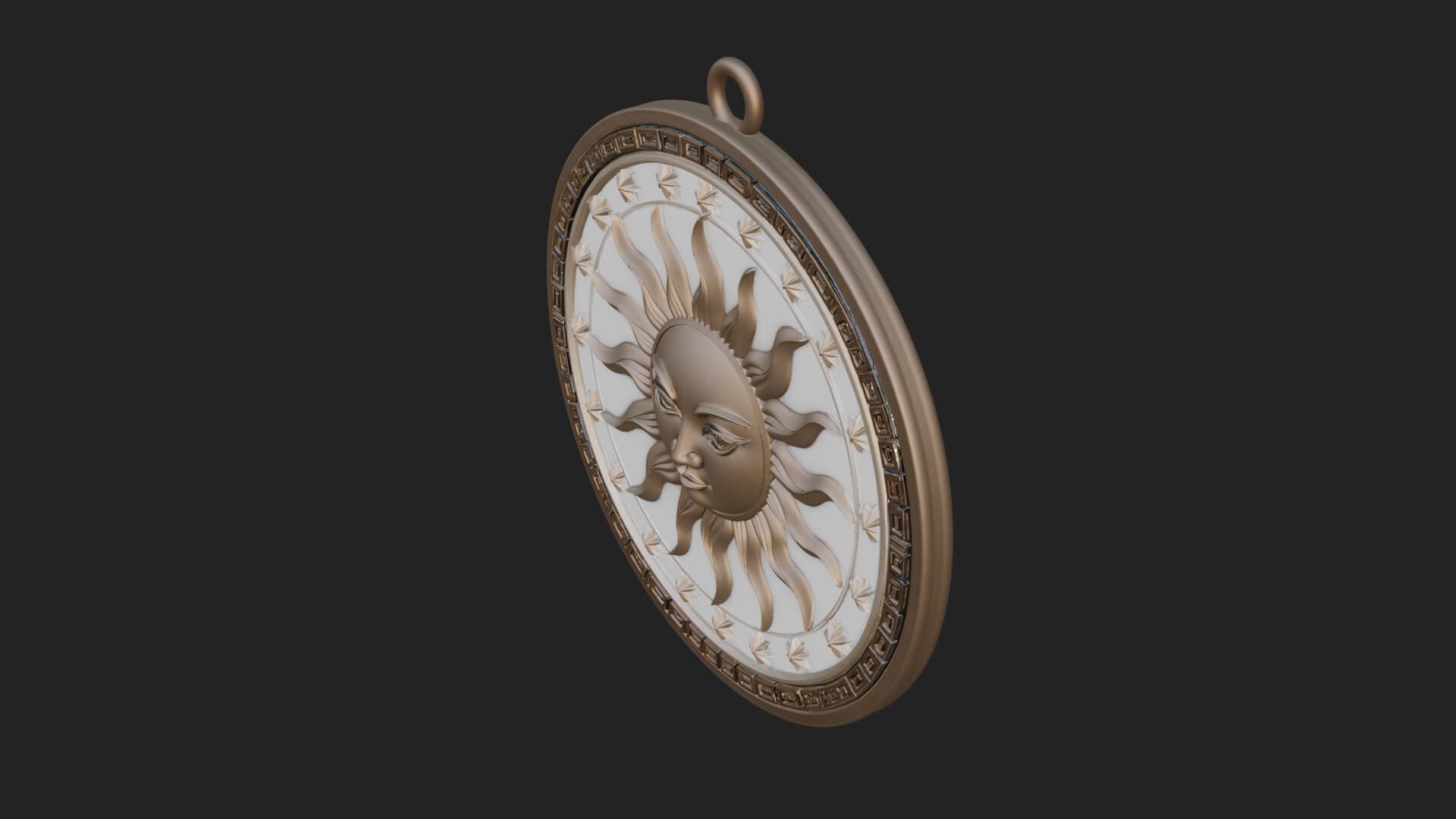 Smiling Sun Face Disc Plaque Design 13 3D Print Model 3D Model