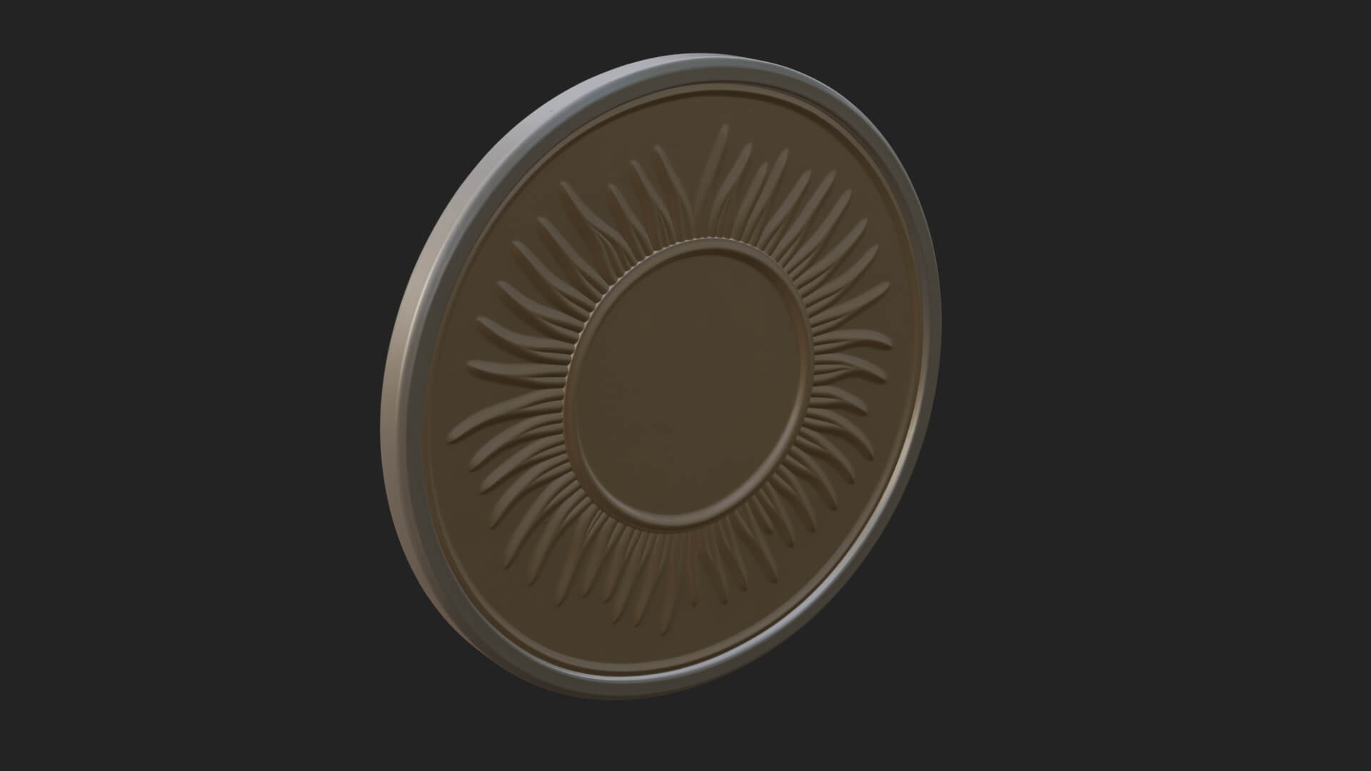 Smiling Sun Face Disc Plaque Design 6 3D Print Model 3D Model