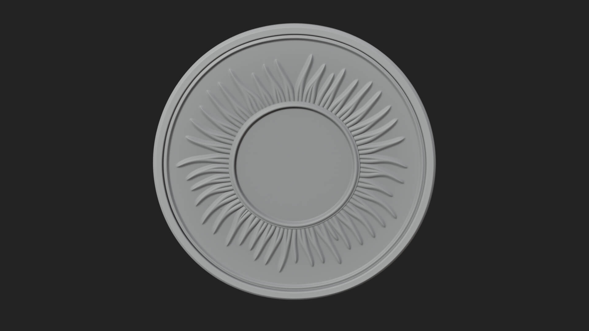 Smiling Sun Face Disc Plaque Design 6 3D Print Model 3D Model