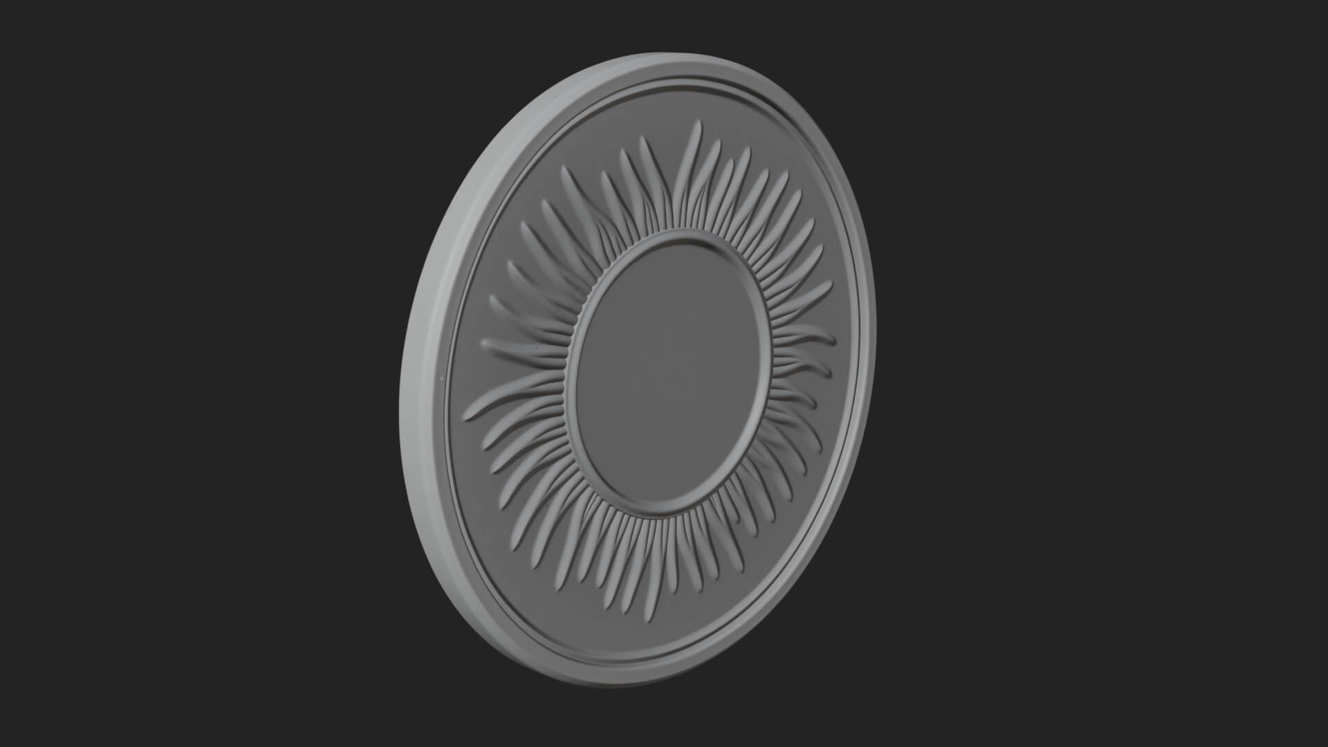 Smiling Sun Face Disc Plaque Design 6 3D Print Model 3D Model