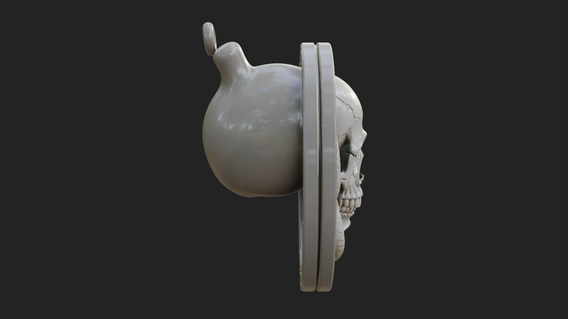 Snake Skull Oval Relief Plaque Design 2 3D Print Model 3D Model
