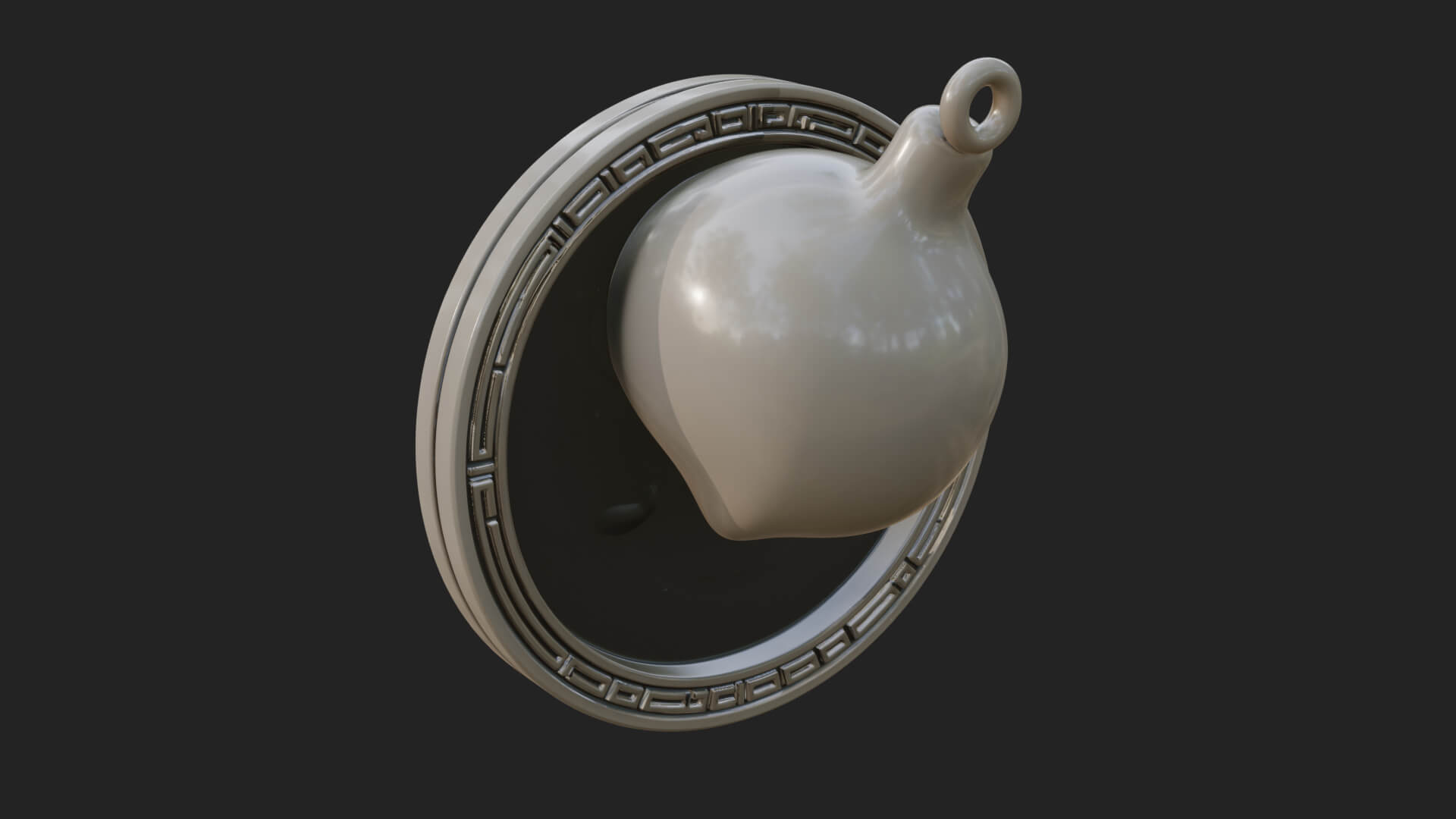 Snake Skull Oval Relief Plaque Design 2 3D Print Model 3D Model