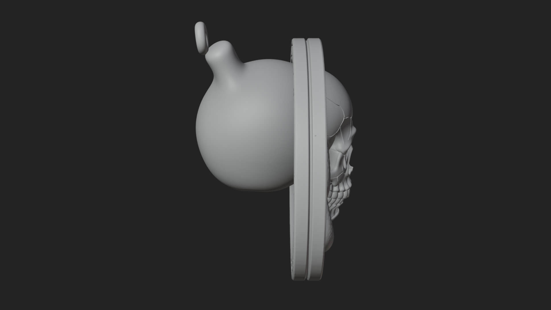 Snake Skull Oval Relief Plaque Design 2 3D Print Model 3D Model