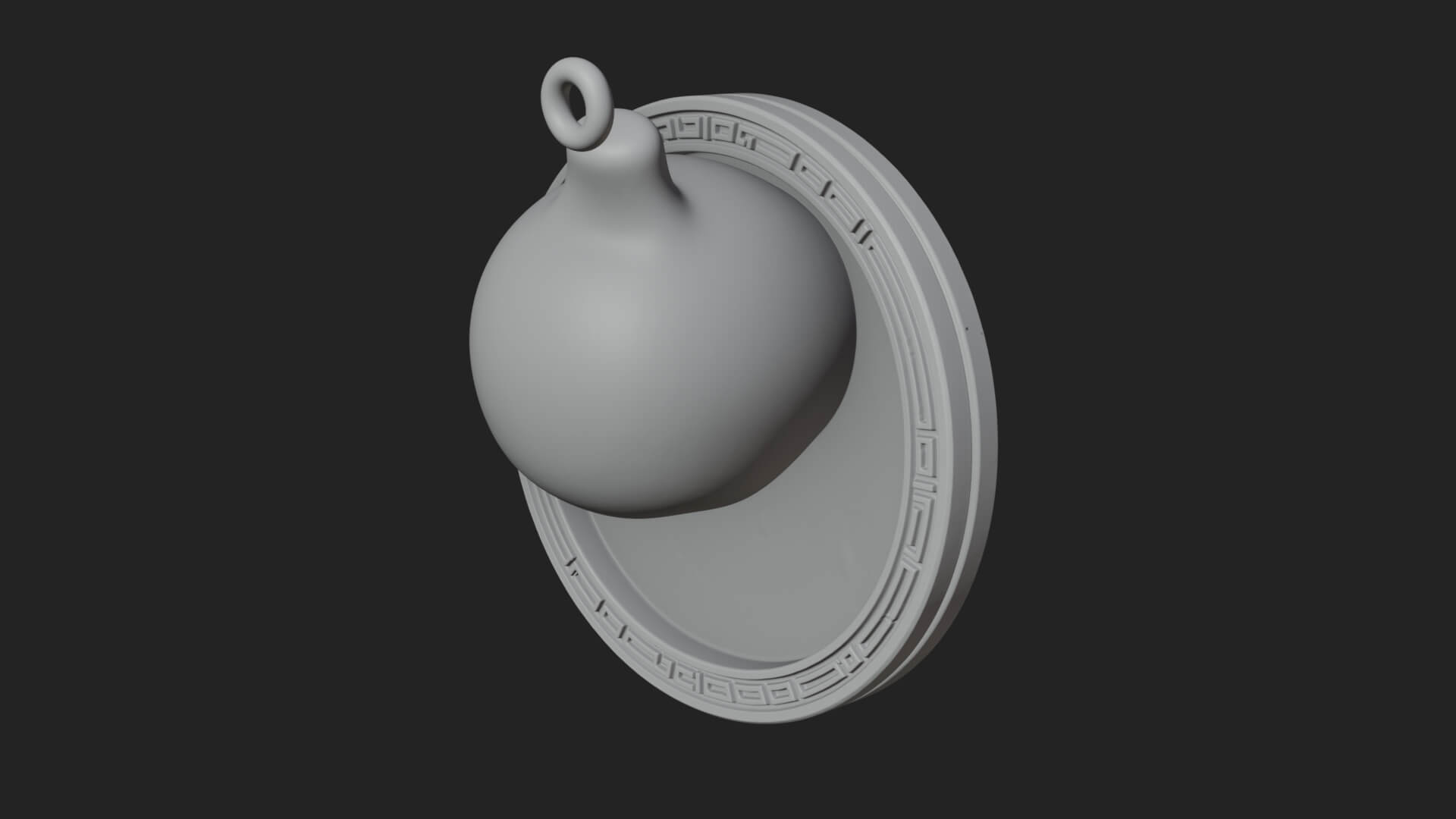 Snake Skull Oval Relief Plaque Design 2 3D Print Model 3D Model