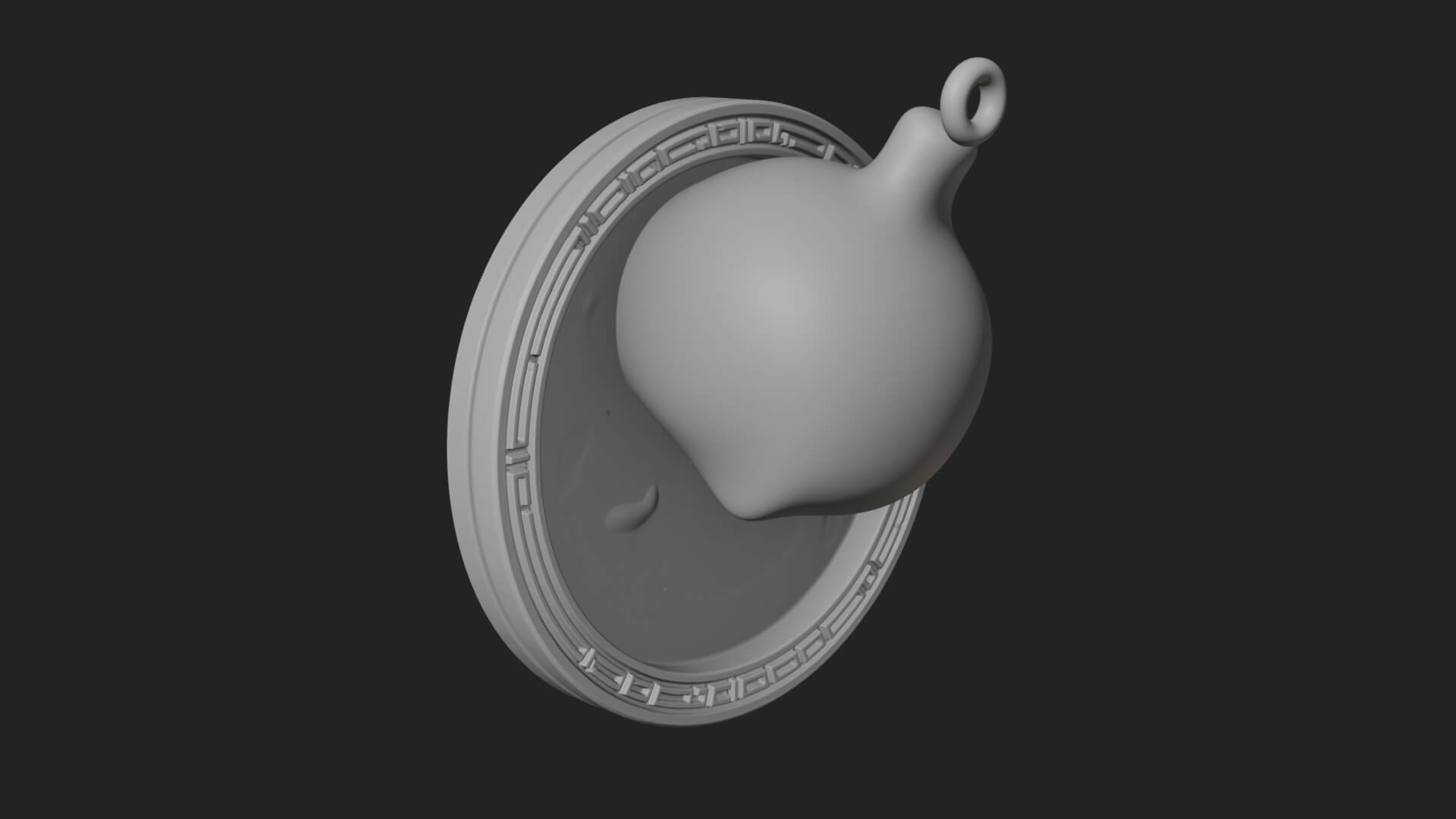 Snake Skull Oval Relief Plaque Design 2 3D Print Model 3D Model