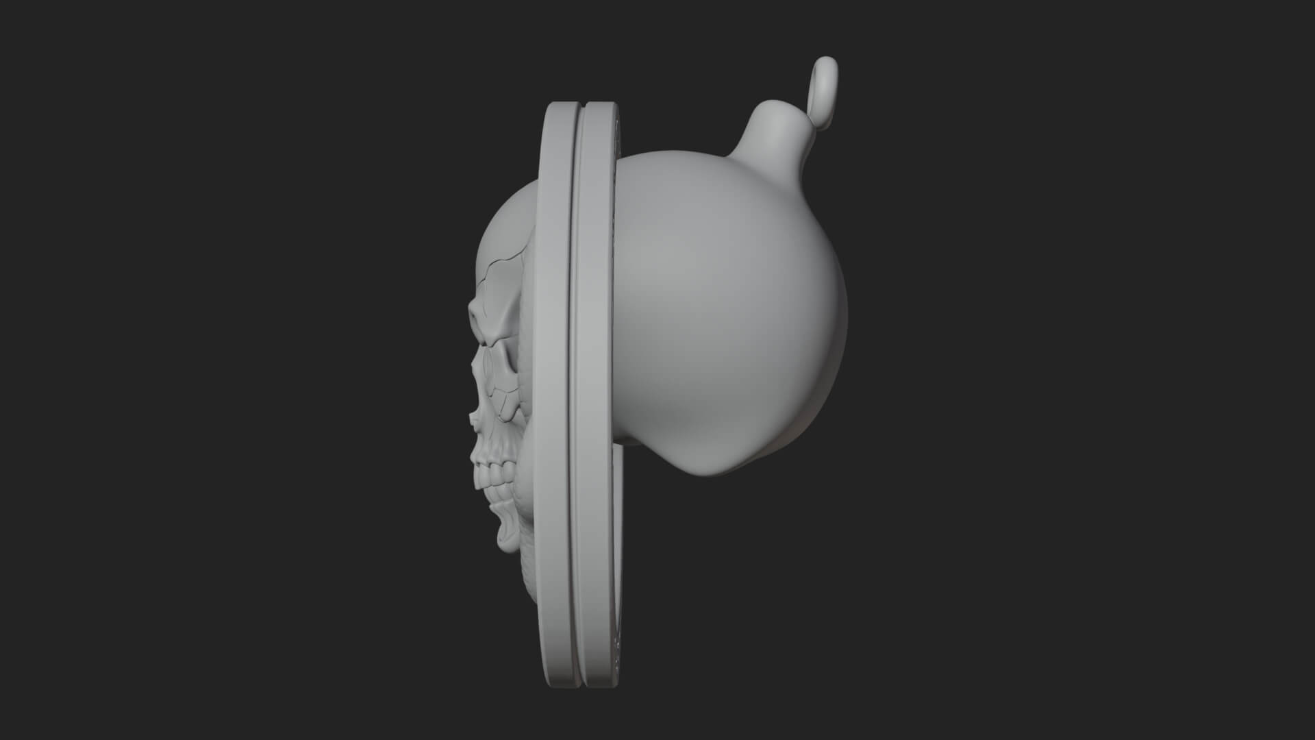 Snake Skull Oval Relief Plaque Design 2 3D Print Model 3D Model