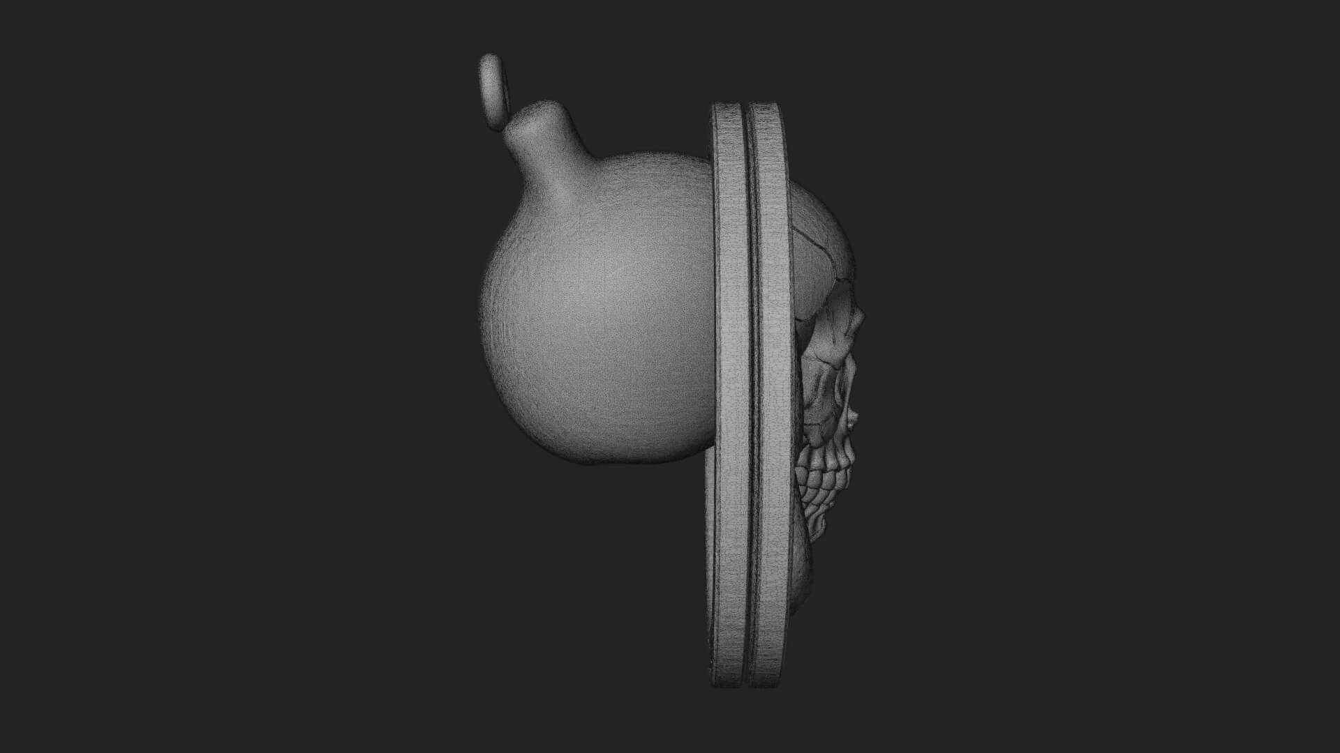 Snake Skull Oval Relief Plaque Design 2 3D Print Model 3D Model
