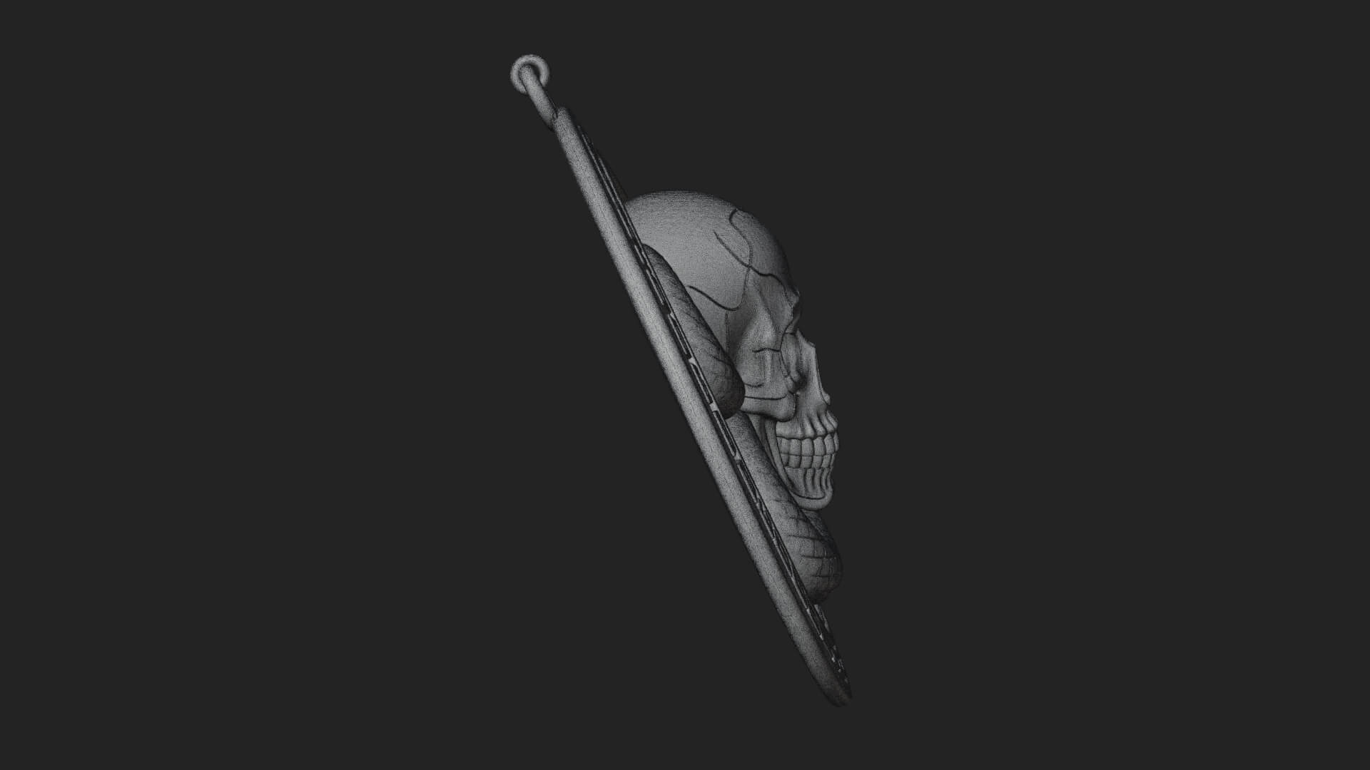 Snake Skull Oval Relief Plaque Design 3 3D Print Model 3D Model
