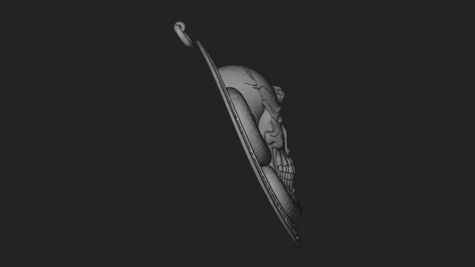Snake Skull Oval Relief Plaque Design 4 3D Print Model 3D Model