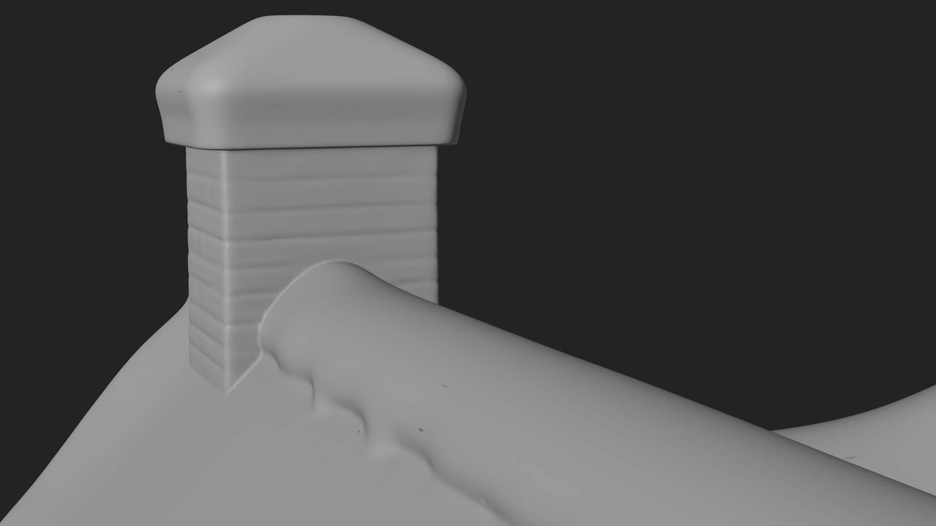 Snow Covered Log Cabin House Design 1 3D Print Model 3D Model
