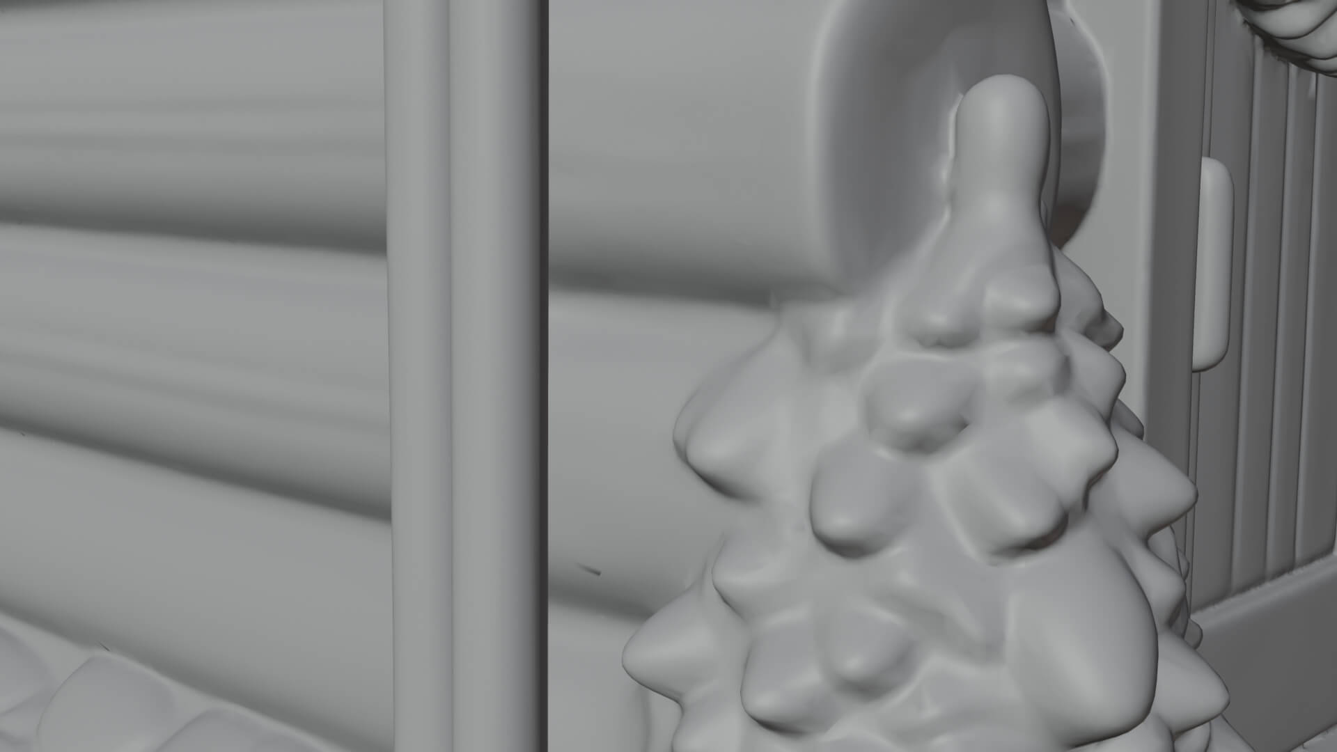 Snow Covered Log Cabin House Design 4 3D Print Model 3D Model