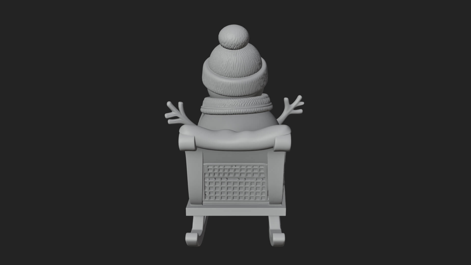 Snowman in Sleigh Statue Design 1 3D Print Model 3D Model