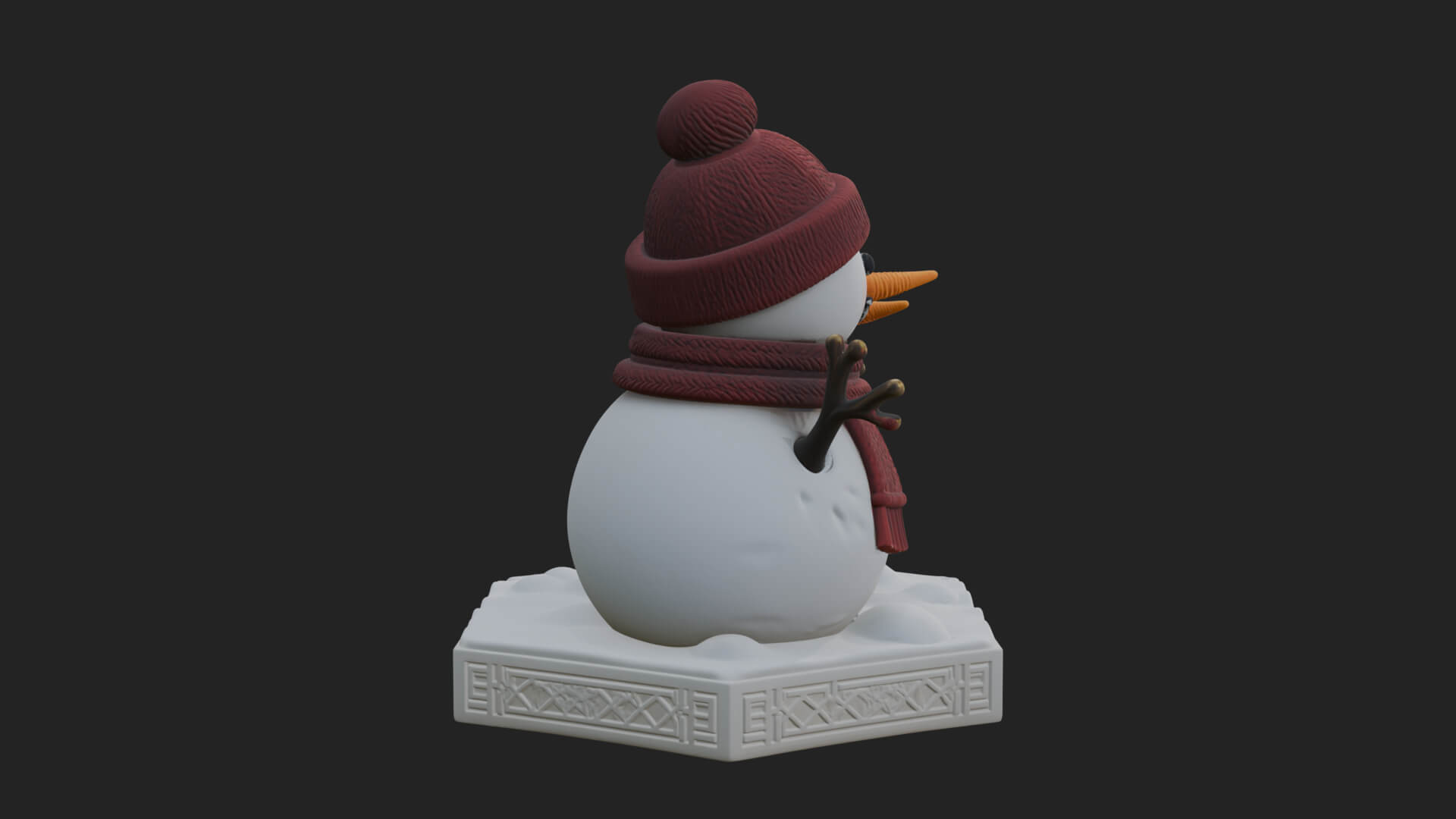 Snowman Pair Statue Design 1 3D Print Model 3D Model