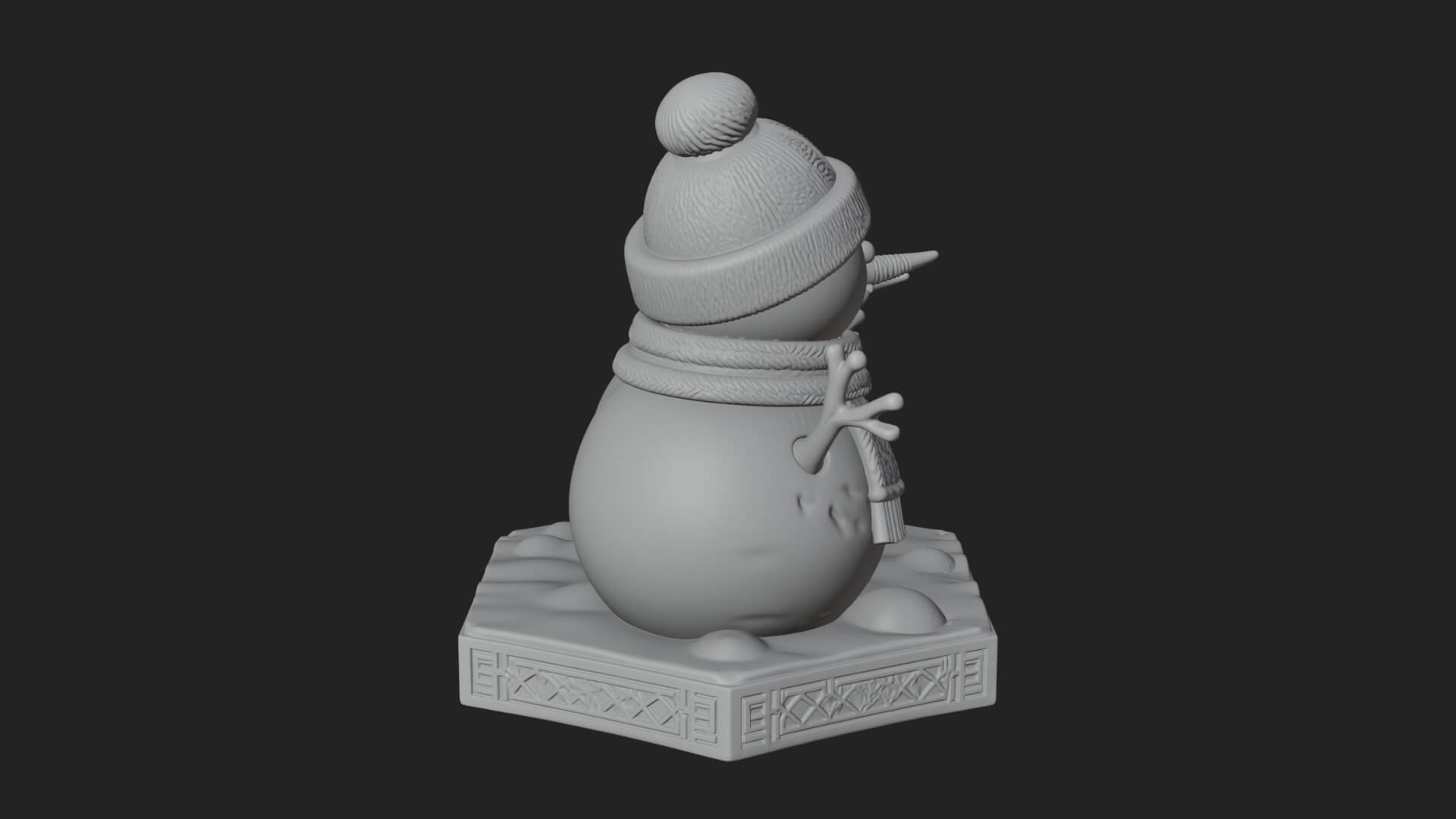 Snowman Pair Statue Design 1 3D Print Model 3D Model