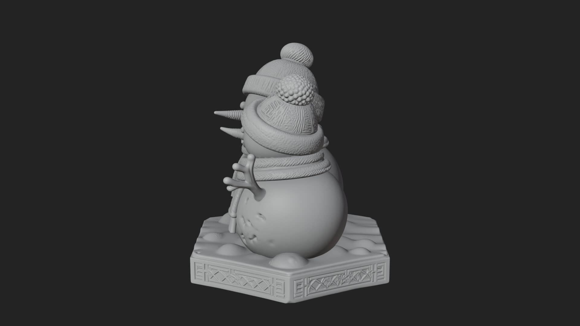 Snowman Pair Statue Design 1 3D Print Model 3D Model