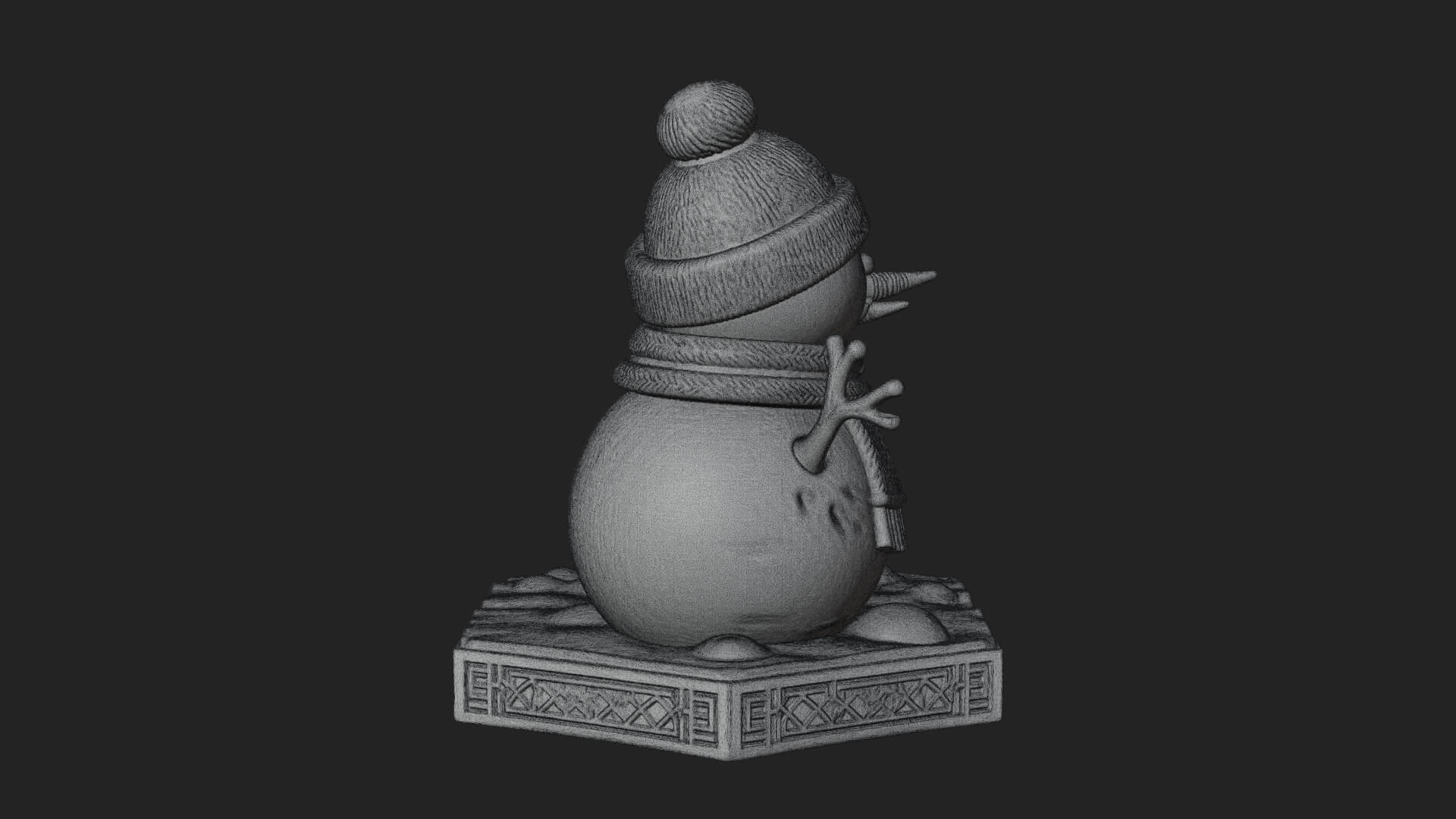 Snowman Pair Statue Design 1 3D Print Model 3D Model