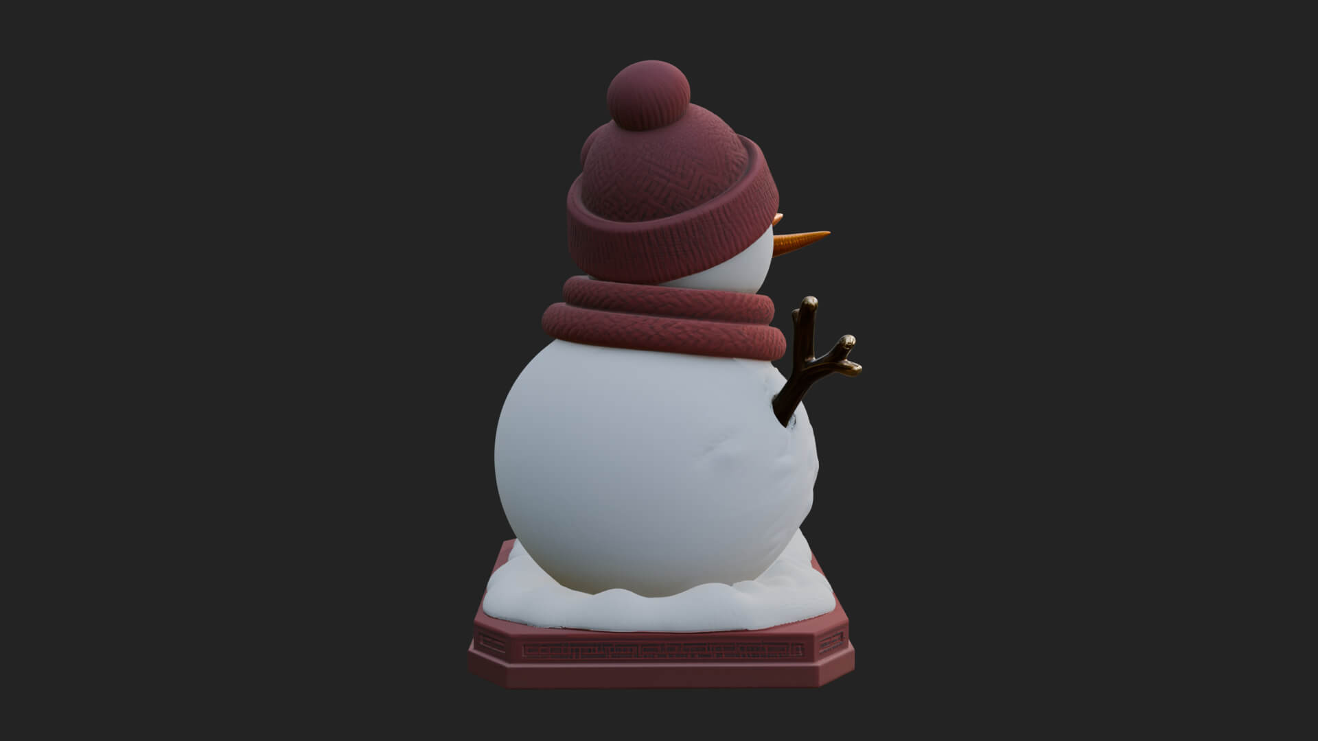 Snowman Pair Statue Design 2 3D Print Model 3D Model