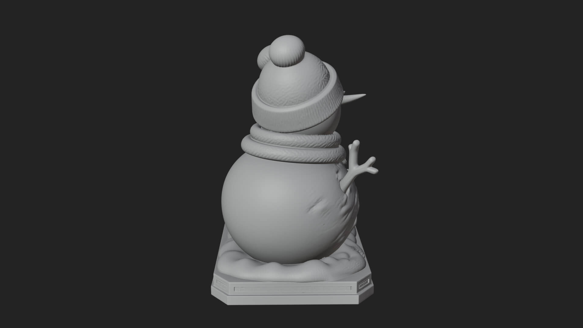 Snowman Pair Statue Design 2 3D Print Model 3D Model