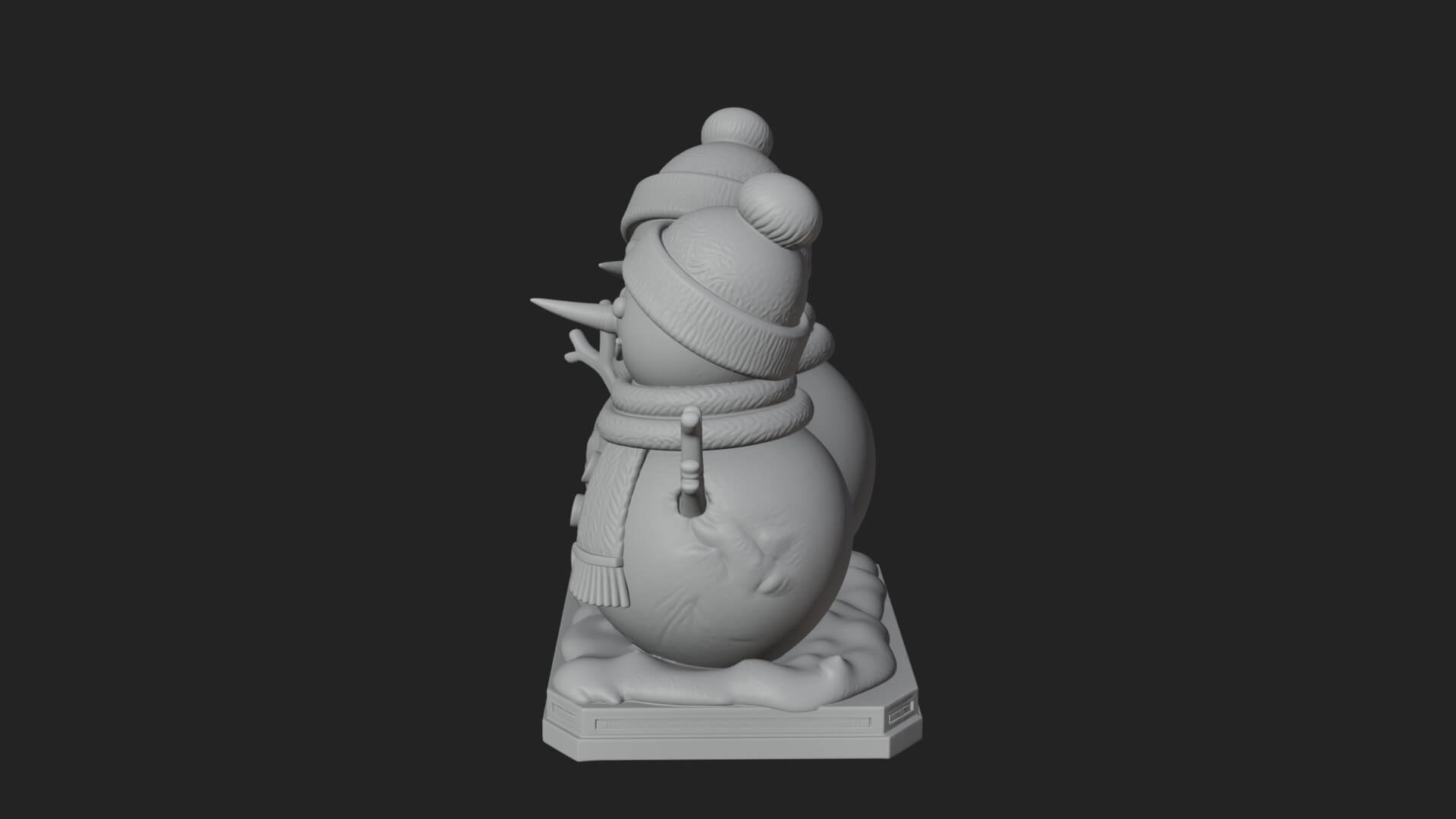Snowman Pair Statue Design 2 3D Print Model 3D Model