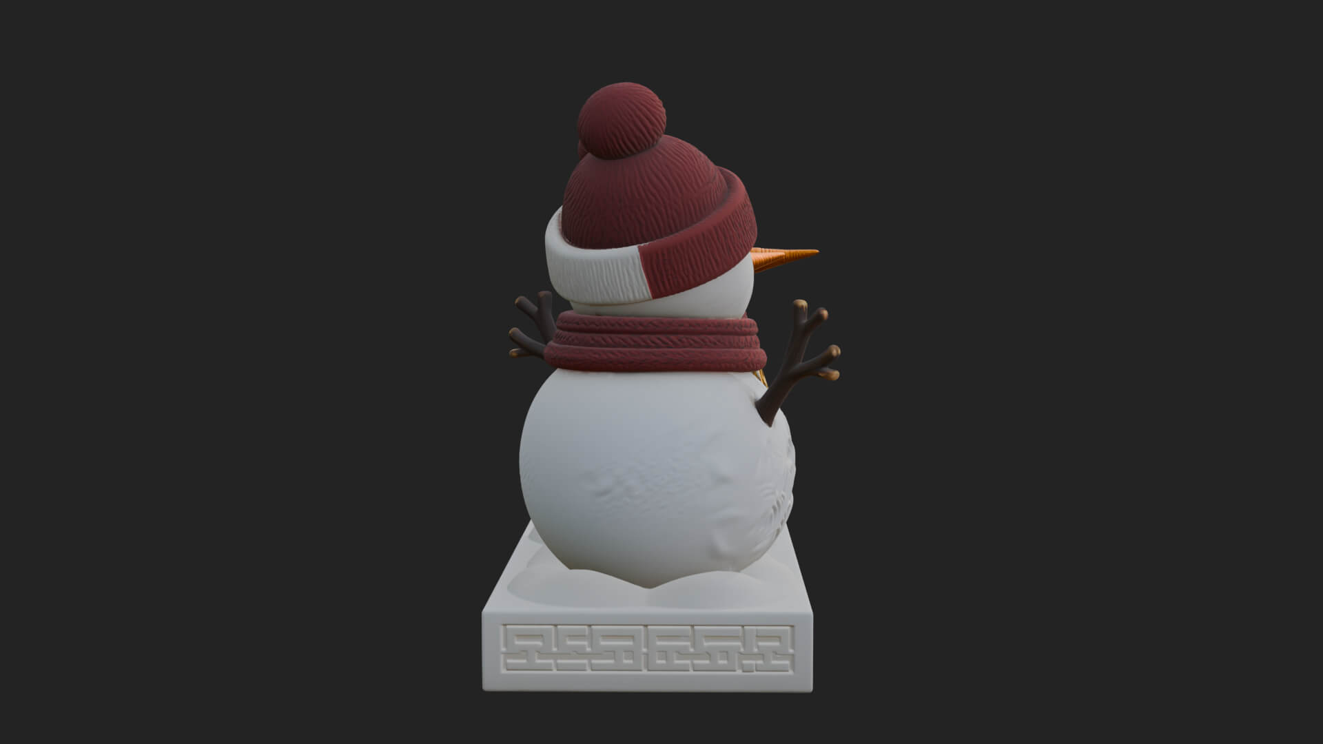 Snowman Pair Statue Design 3 3D Print Model 3D Model