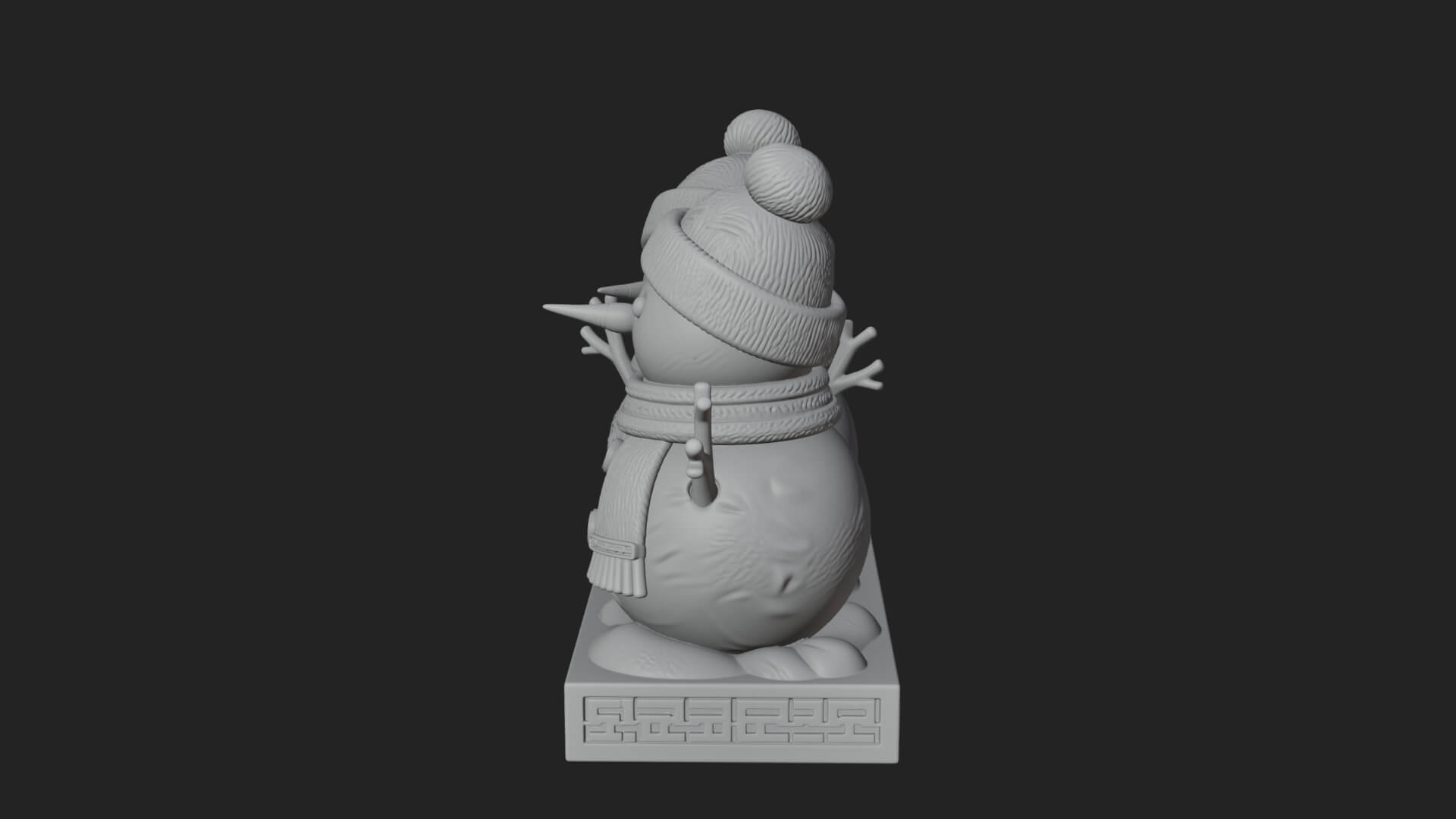 Snowman Pair Statue Design 3 3D Print Model 3D Model
