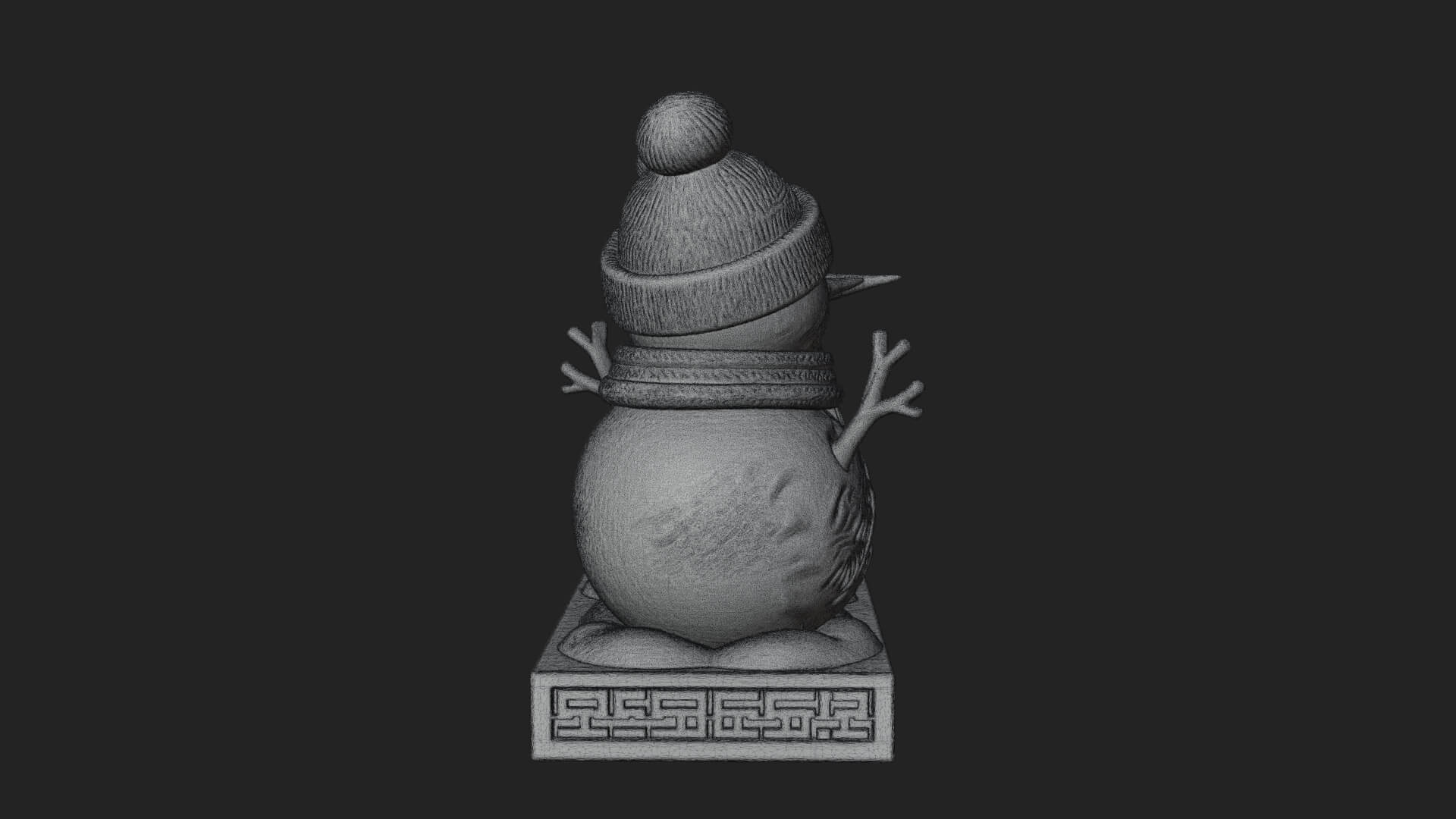 Snowman Pair Statue Design 3 3D Print Model 3D Model