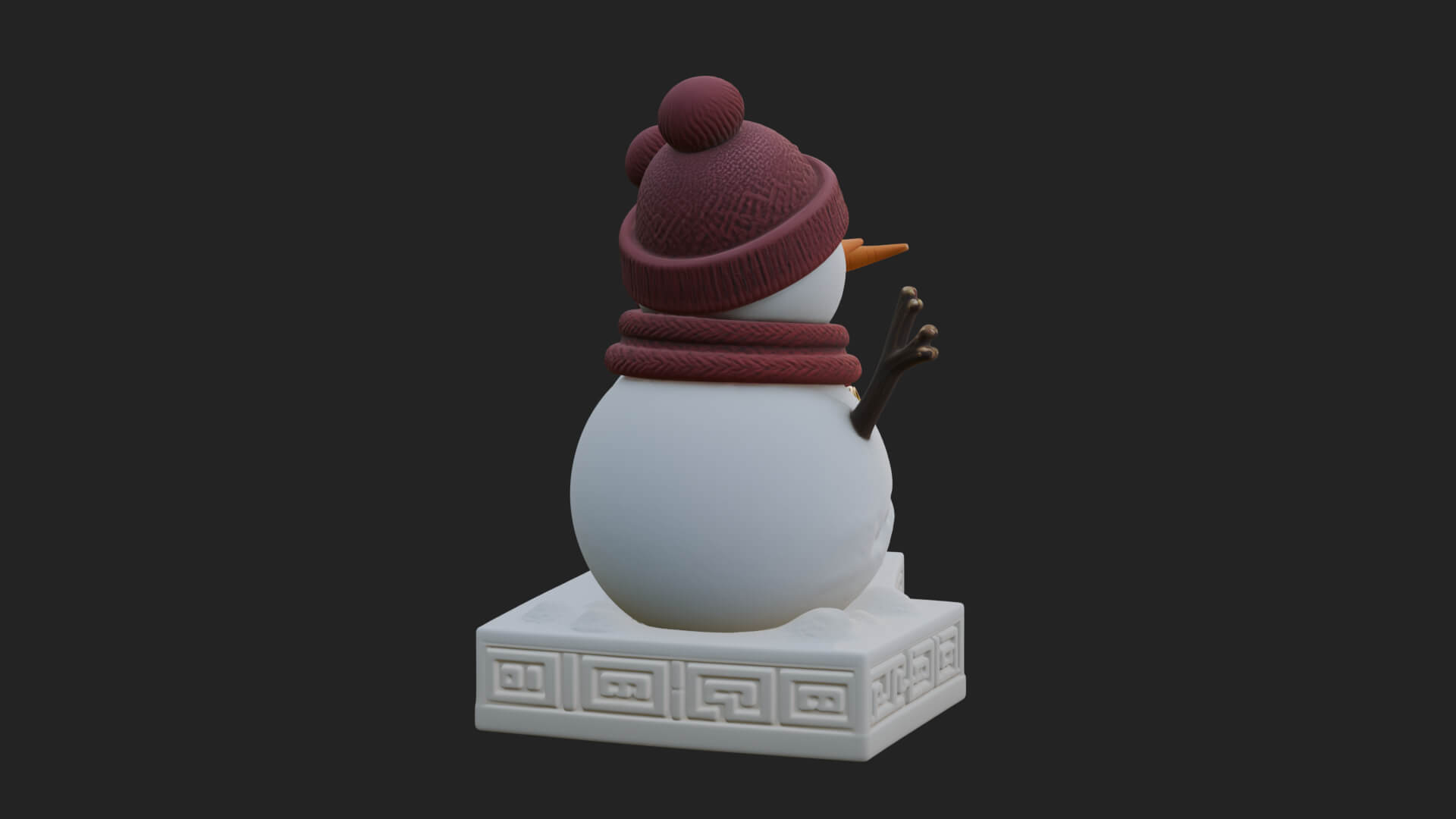 Snowman Pair Statue Design 4 3D Print Model 3D Model