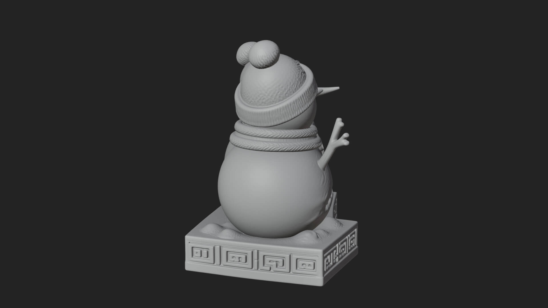 Snowman Pair Statue Design 4 3D Print Model 3D Model