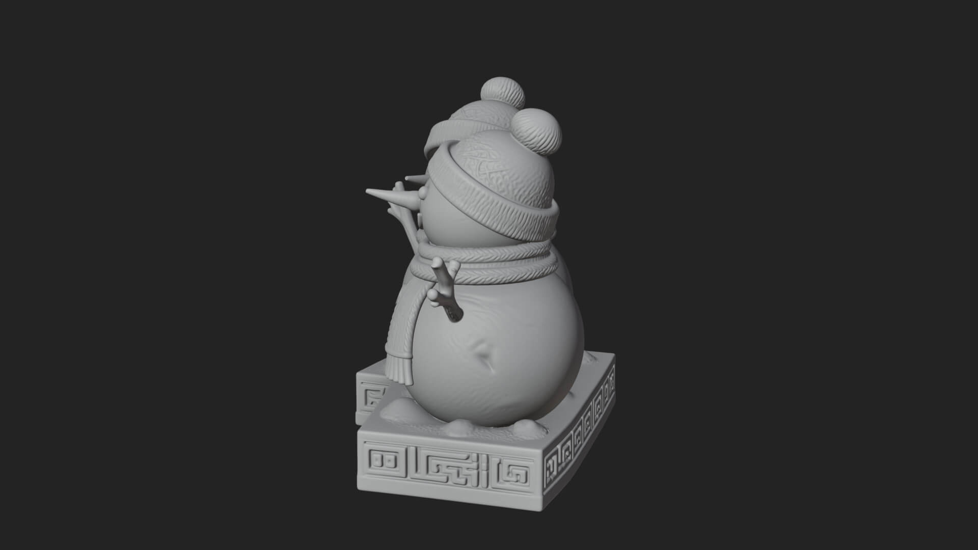 Snowman Pair Statue Design 4 3D Print Model 3D Model