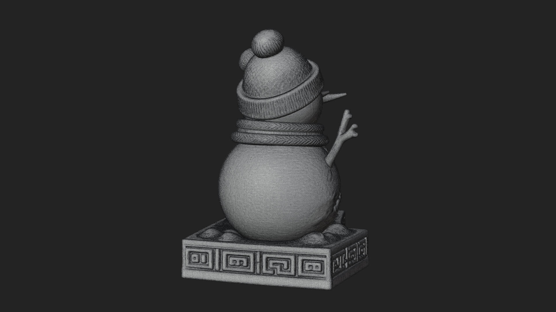 Snowman Pair Statue Design 4 3D Print Model 3D Model