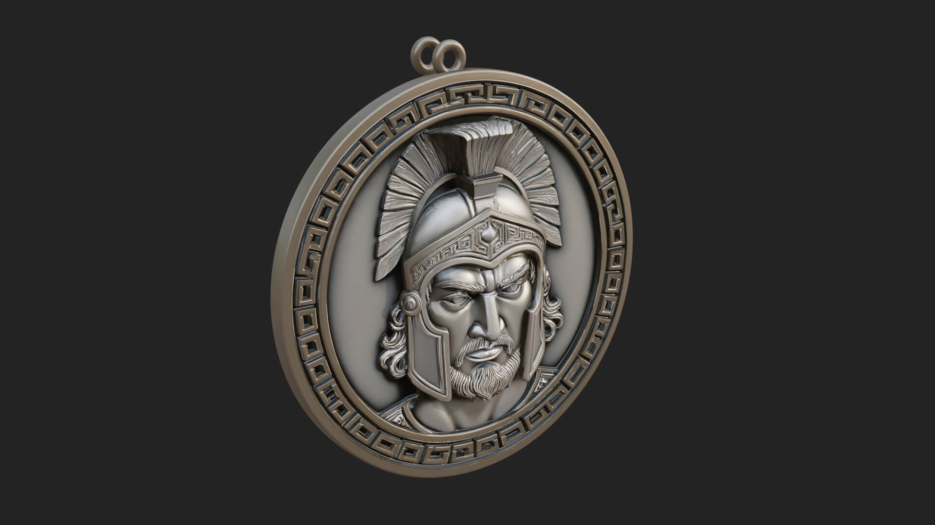 Spartan Helm Oval Plaque Design 1 3D Print Model 3D Model
