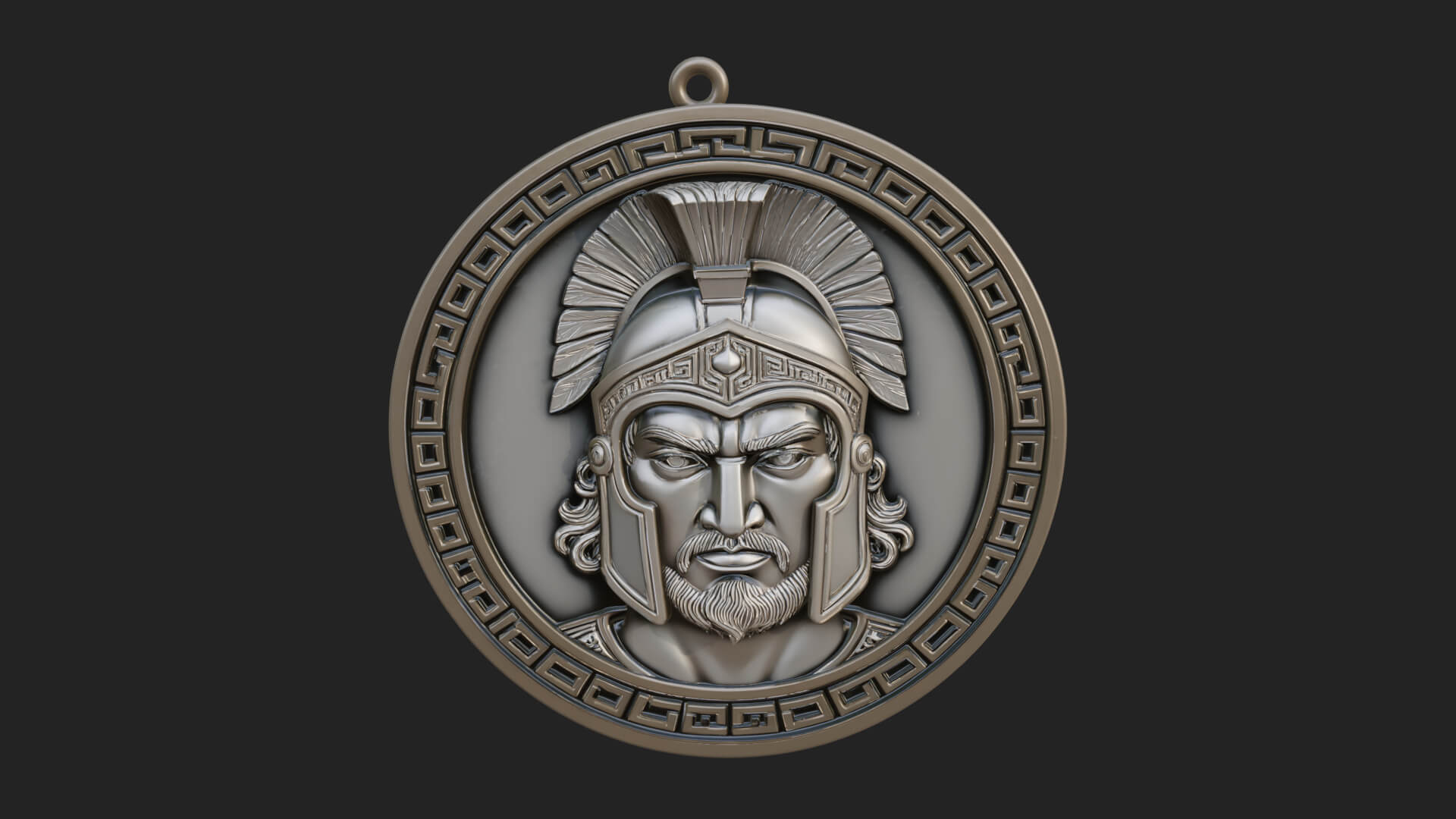 Spartan Helm Oval Plaque Design 1 3D Print Model 3D Model