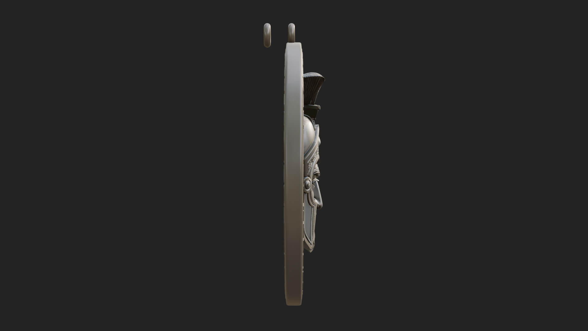Spartan Helm Oval Plaque Design 1 3D Print Model 3D Model